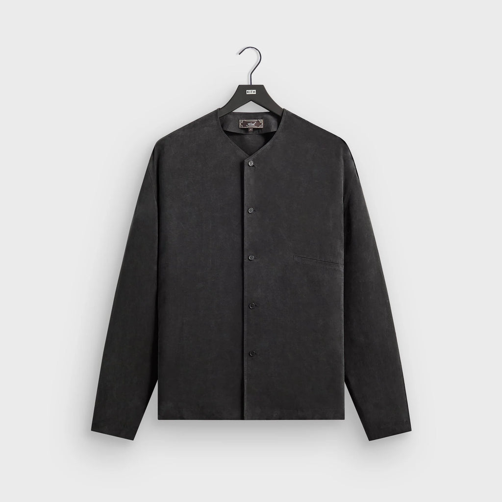 Kith Cupro Linen Long Sleeve Caelan Shirt - Black