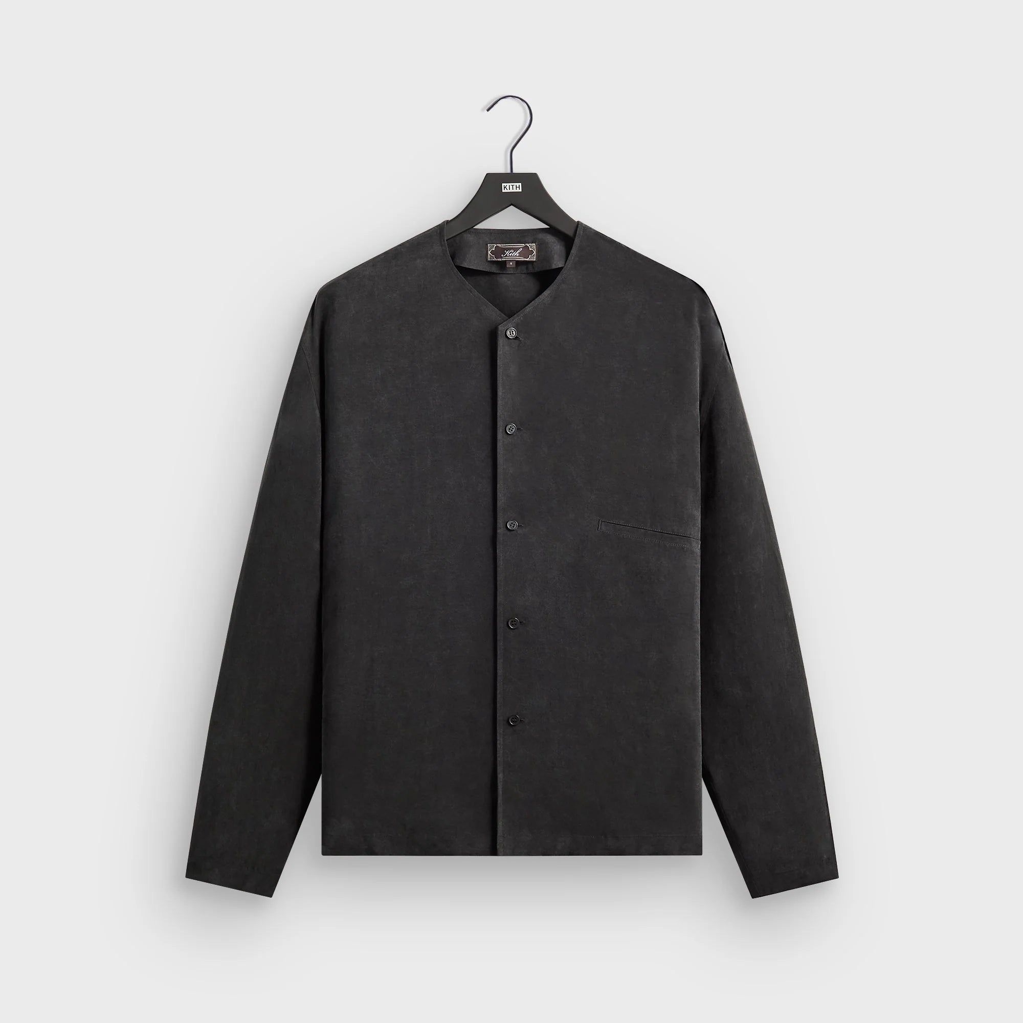 Kith Cupro Linen Long Sleeve Caelan Shirt - Black