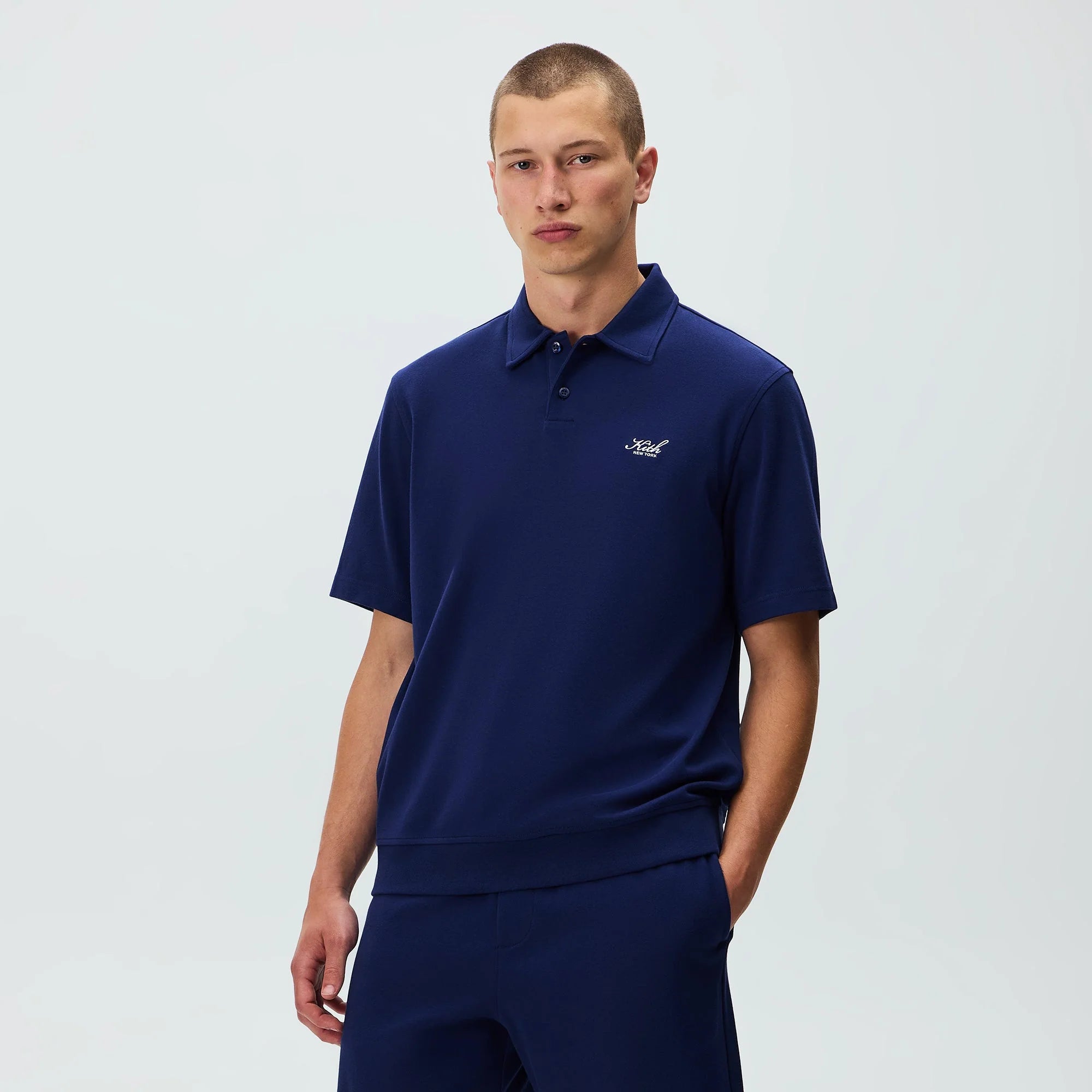 Kith Interlock Graham Polo - Deep Royal