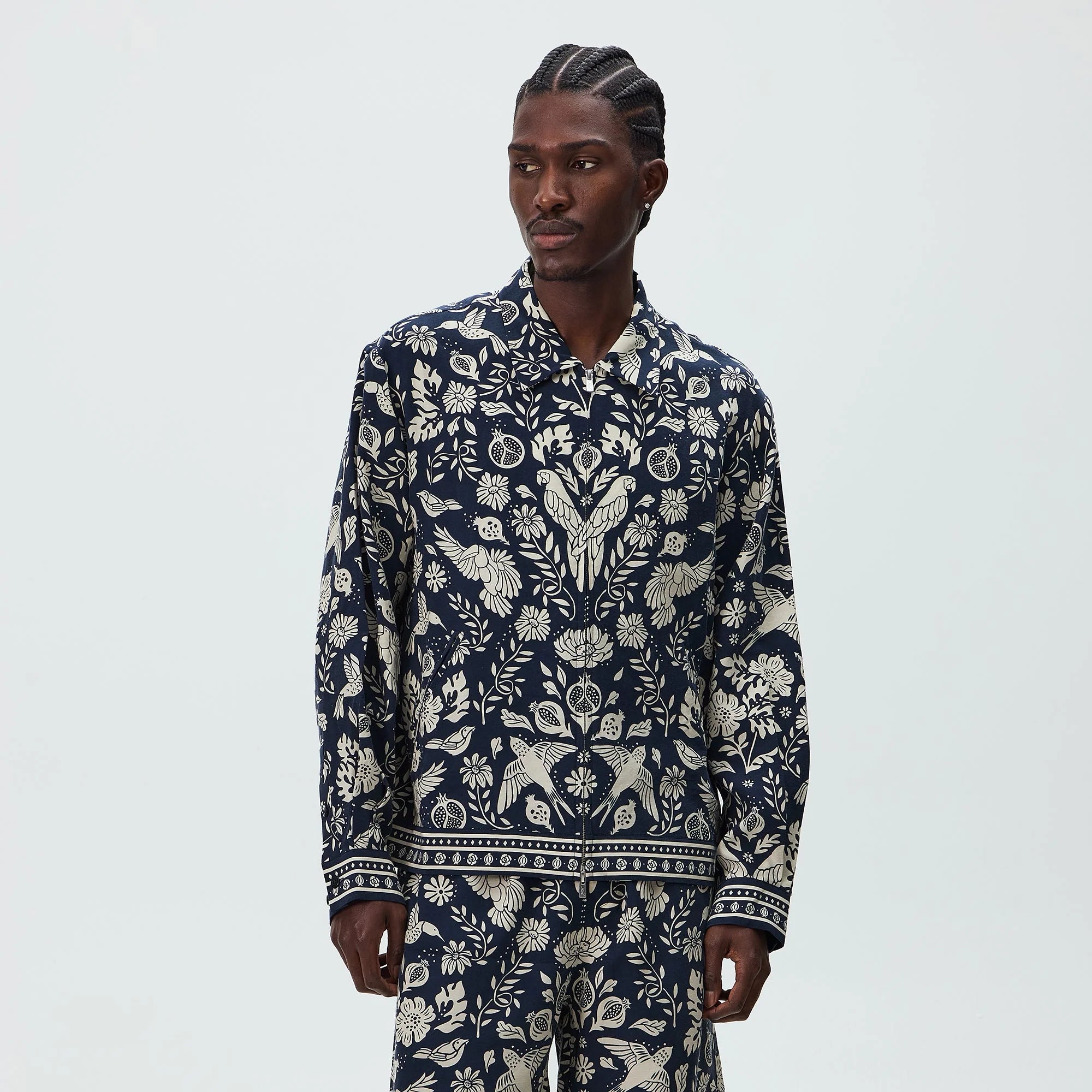 Kith Cupro Linen Connor Blouson Jacket - Nocturnal