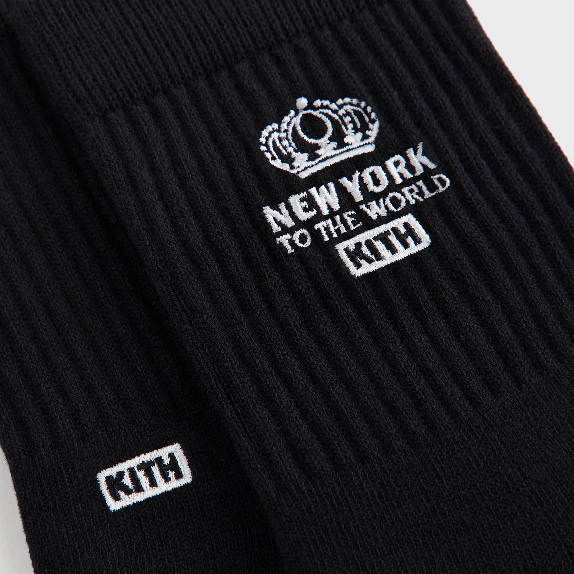 Kith Insignia Cotton Mid Crew Socks - Black