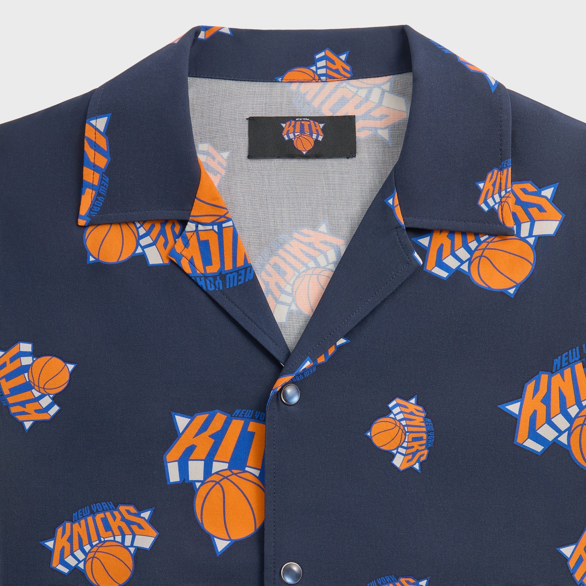 Kith for the New York Knicks Playoffs Thompson Camp Collar Shirt - Nocturnal