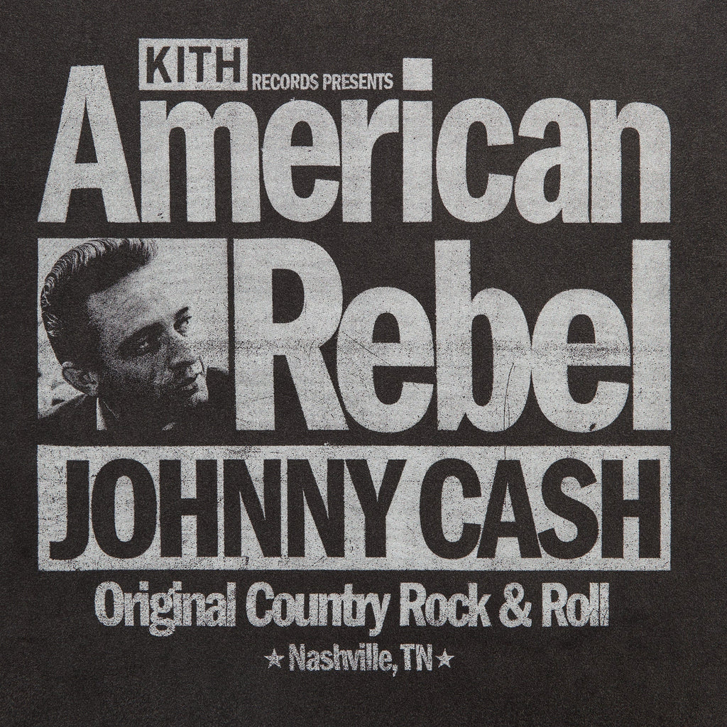 Kith Records for Johnny Cash American Rebel Vintage Tee - Black