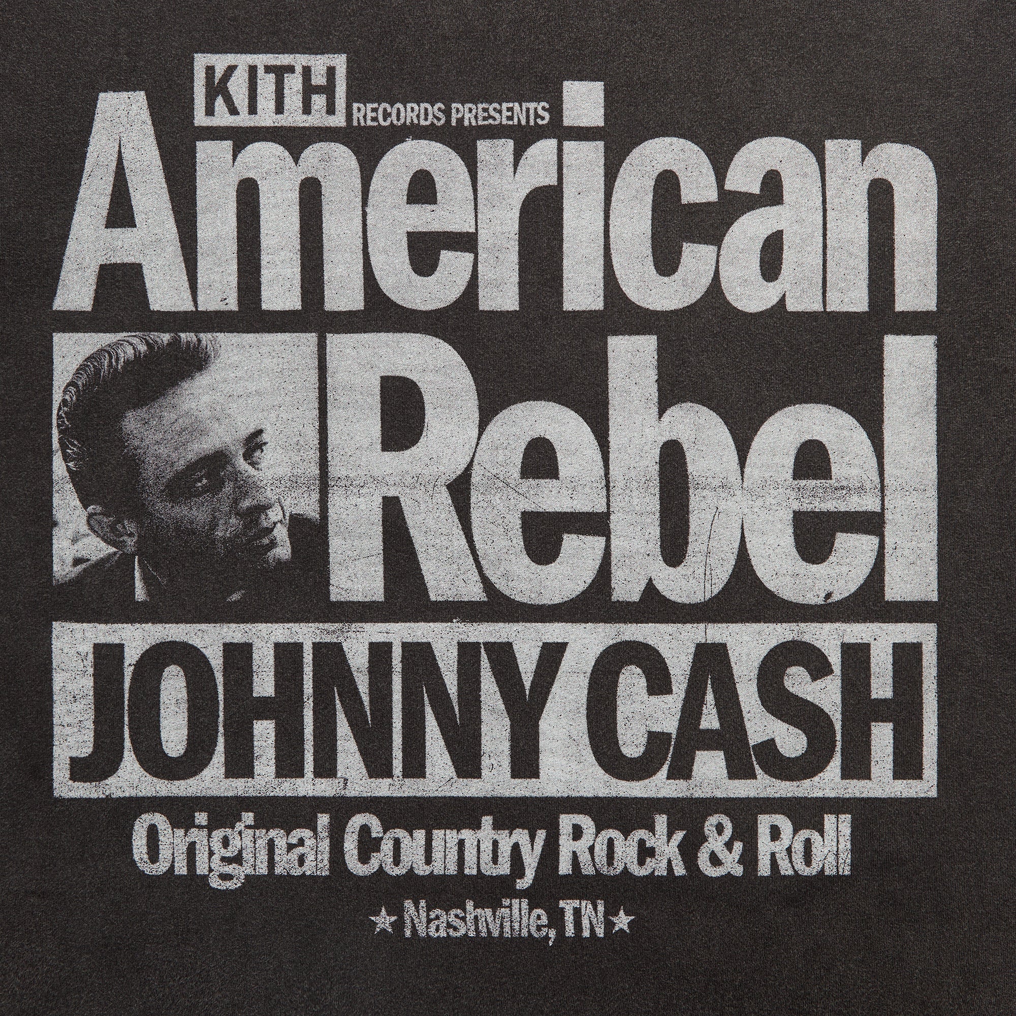 Kith Records for Johnny Cash American Rebel Vintage Tee - Black