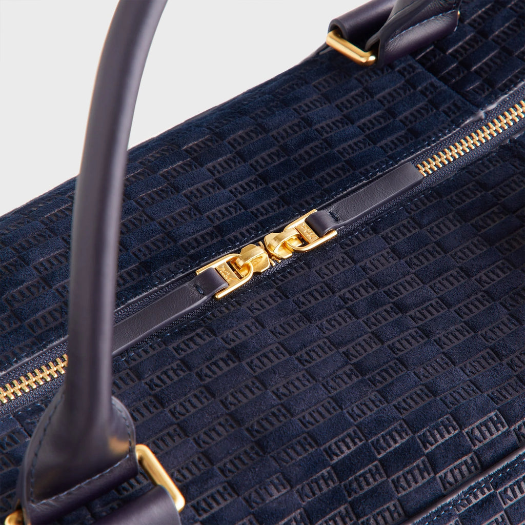 Kith Monogram Suede Traveler K55 Bag - Ink