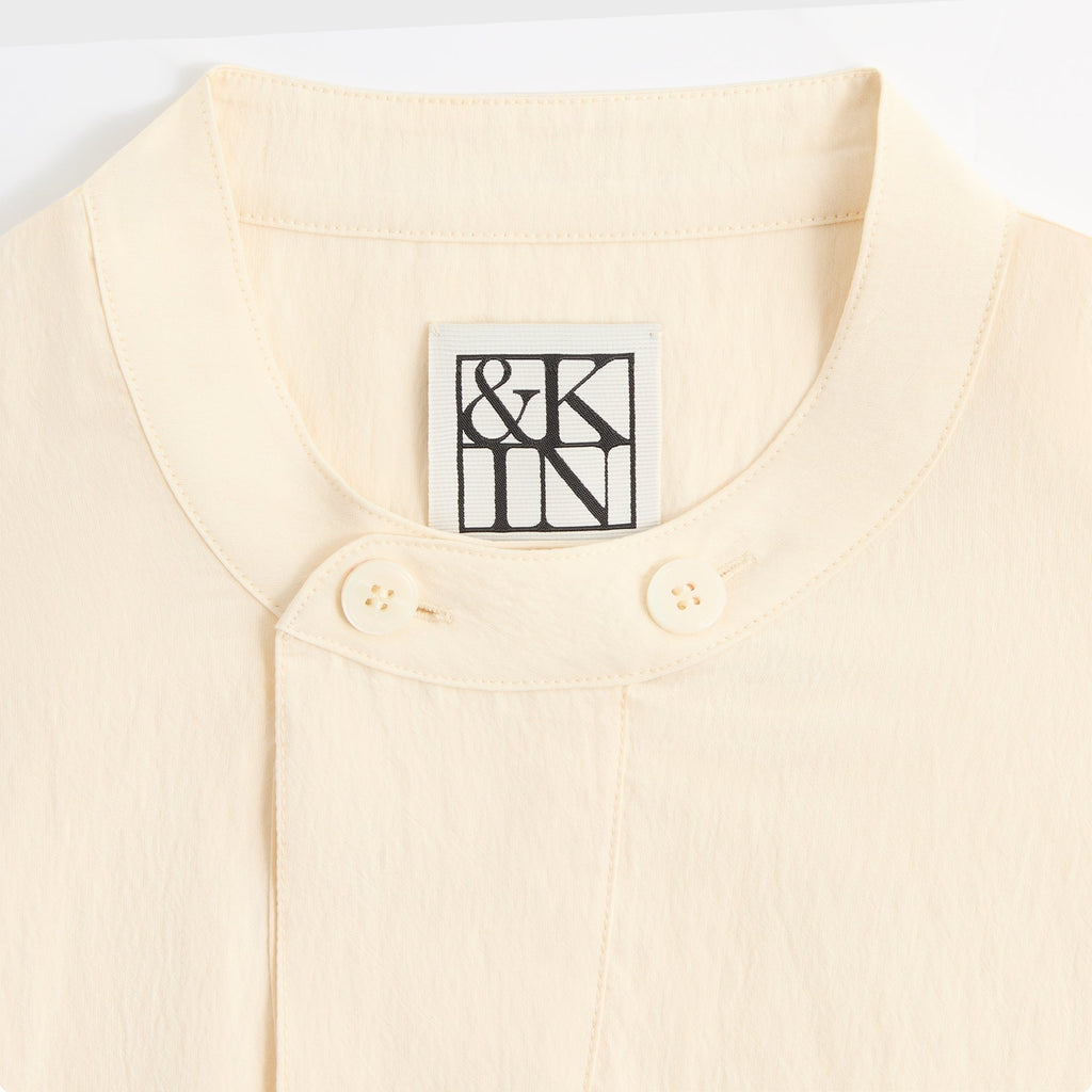 &Kin Wrinkle Cupro Leven Shirt - Sandrift