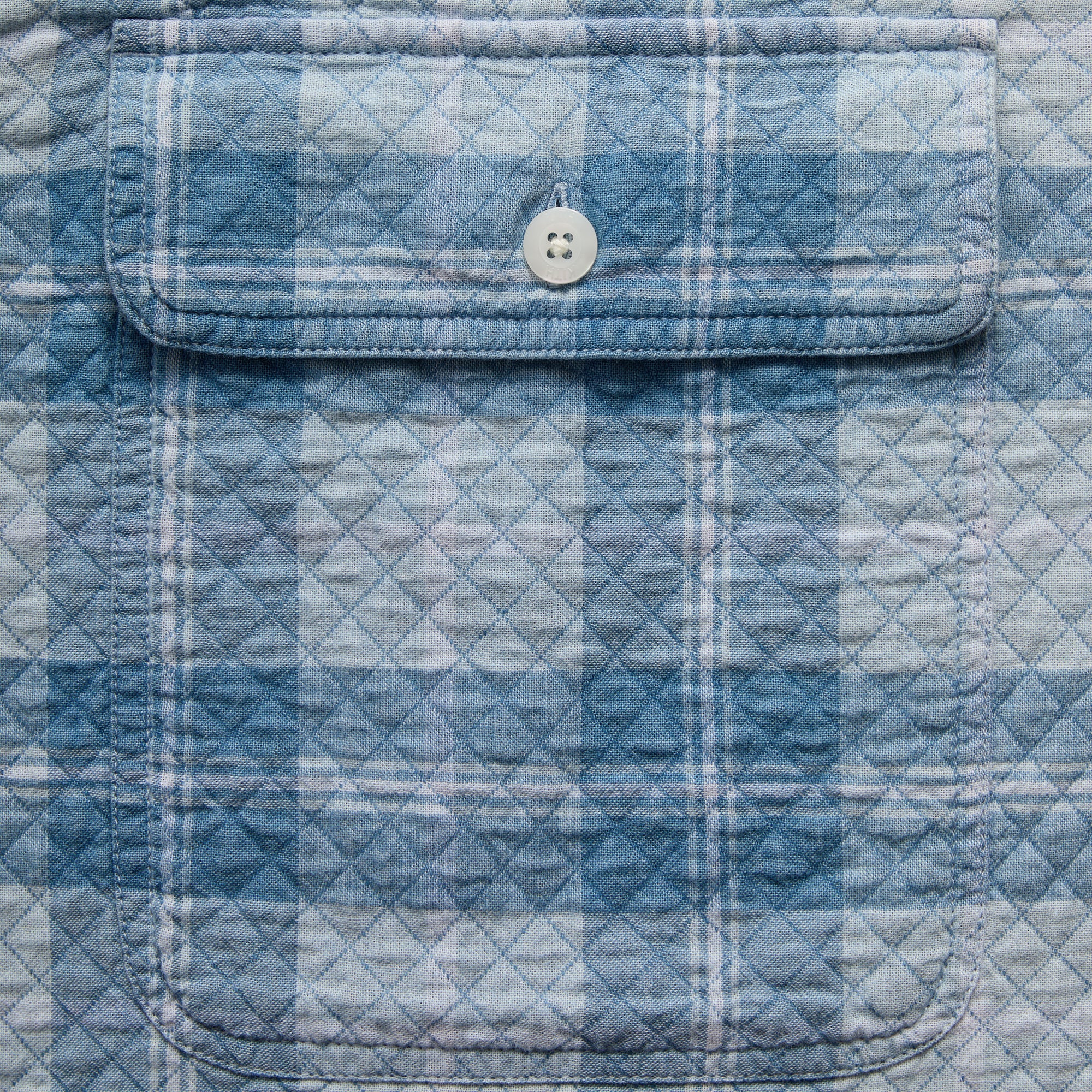 Kith Washed Indigo Plaid Henson Shirt - Light Indigo