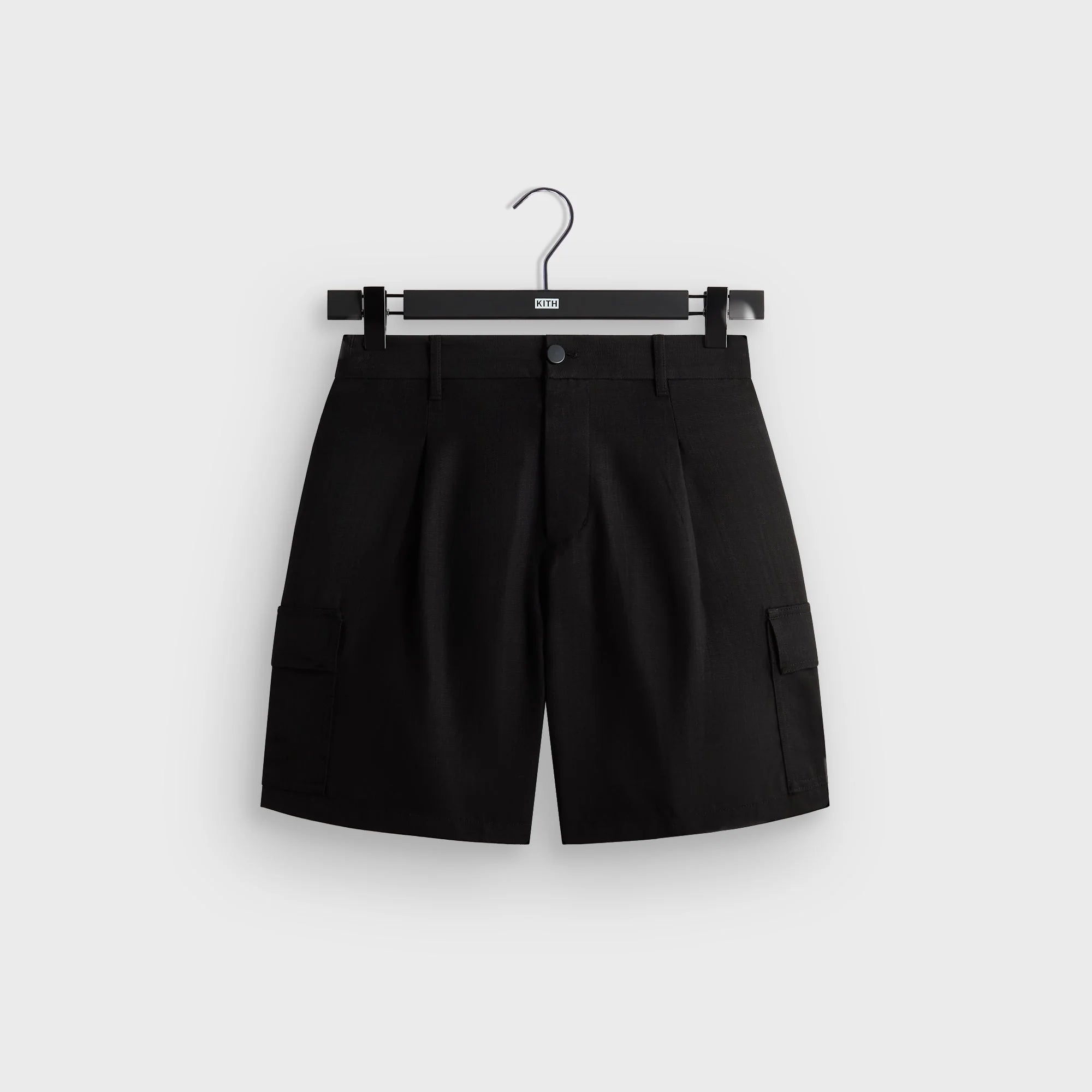 &Kin Textured Viscose Conley Cargo Short - Black