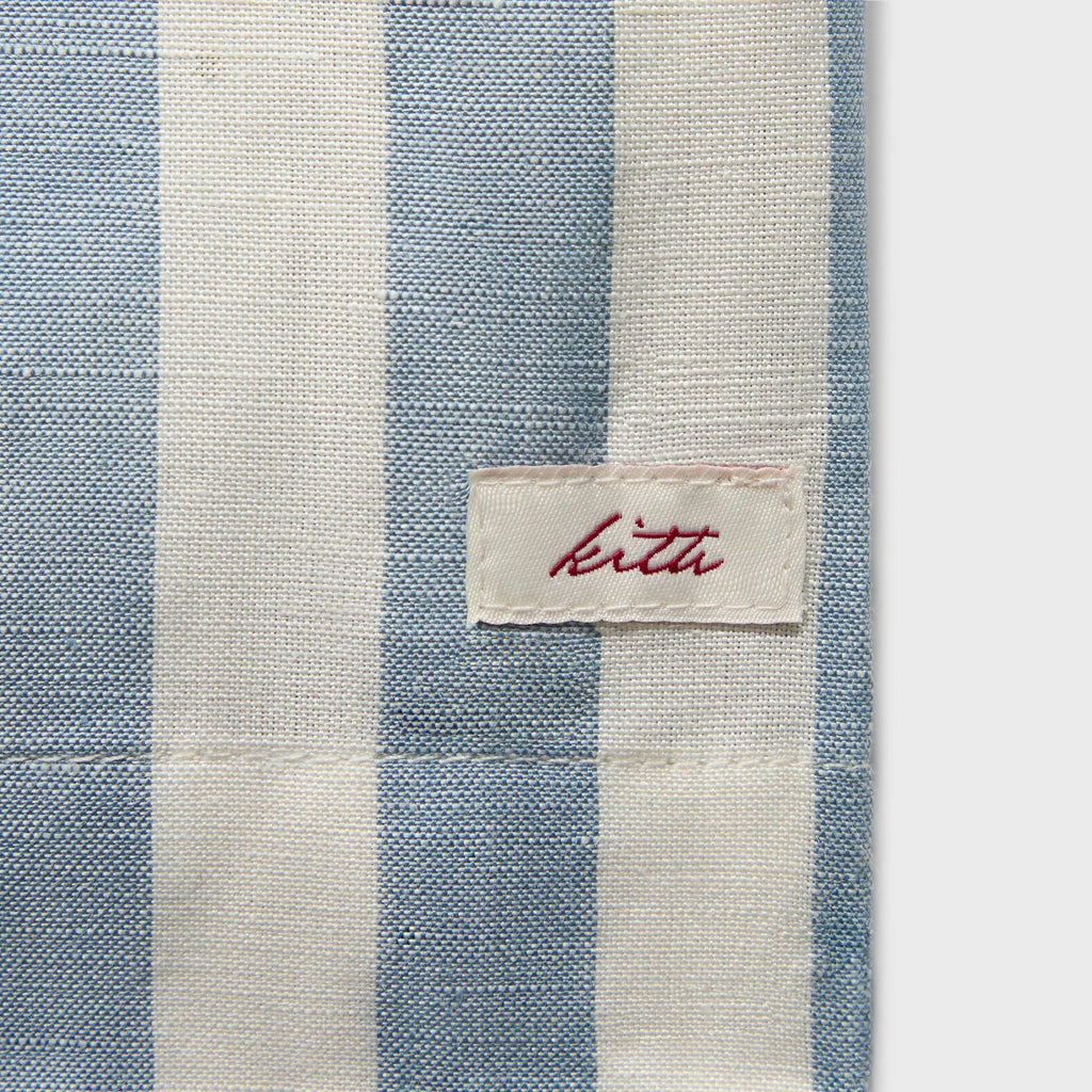 Kith Spun Silk Linen Stripe Kellen Short - Light Indigo