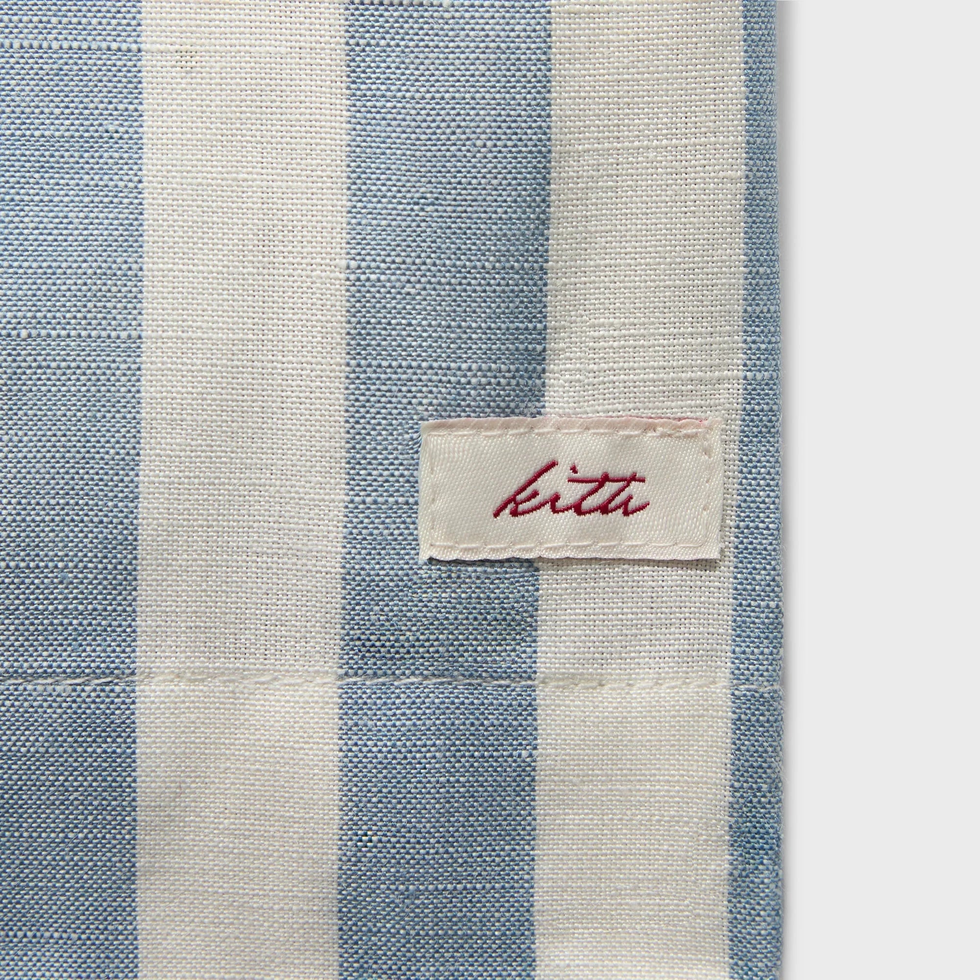 Kith Spun Silk Linen Stripe Kellen Short - Light Indigo