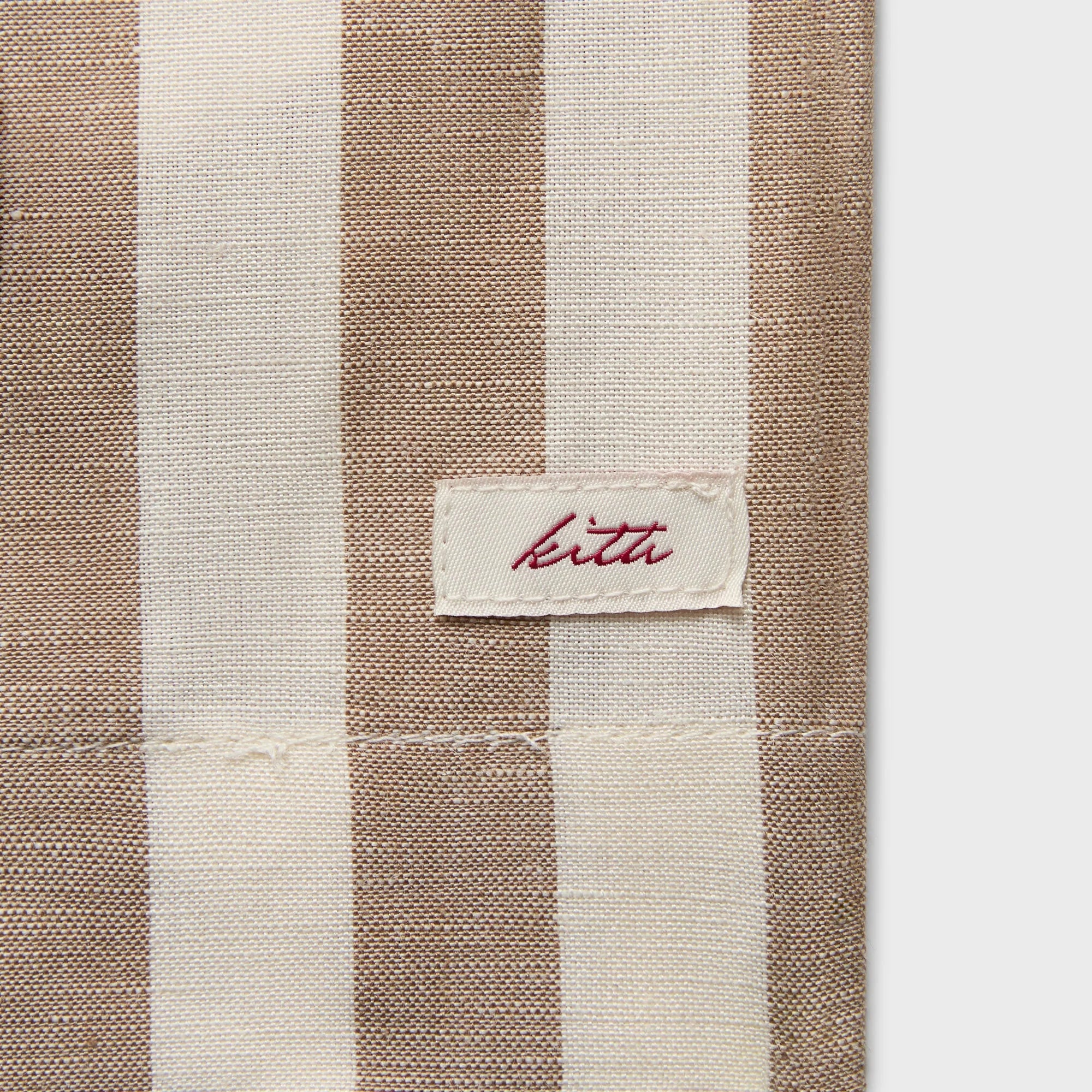 Kith Spun Silk Linen Stripe Kellen Short - Chai