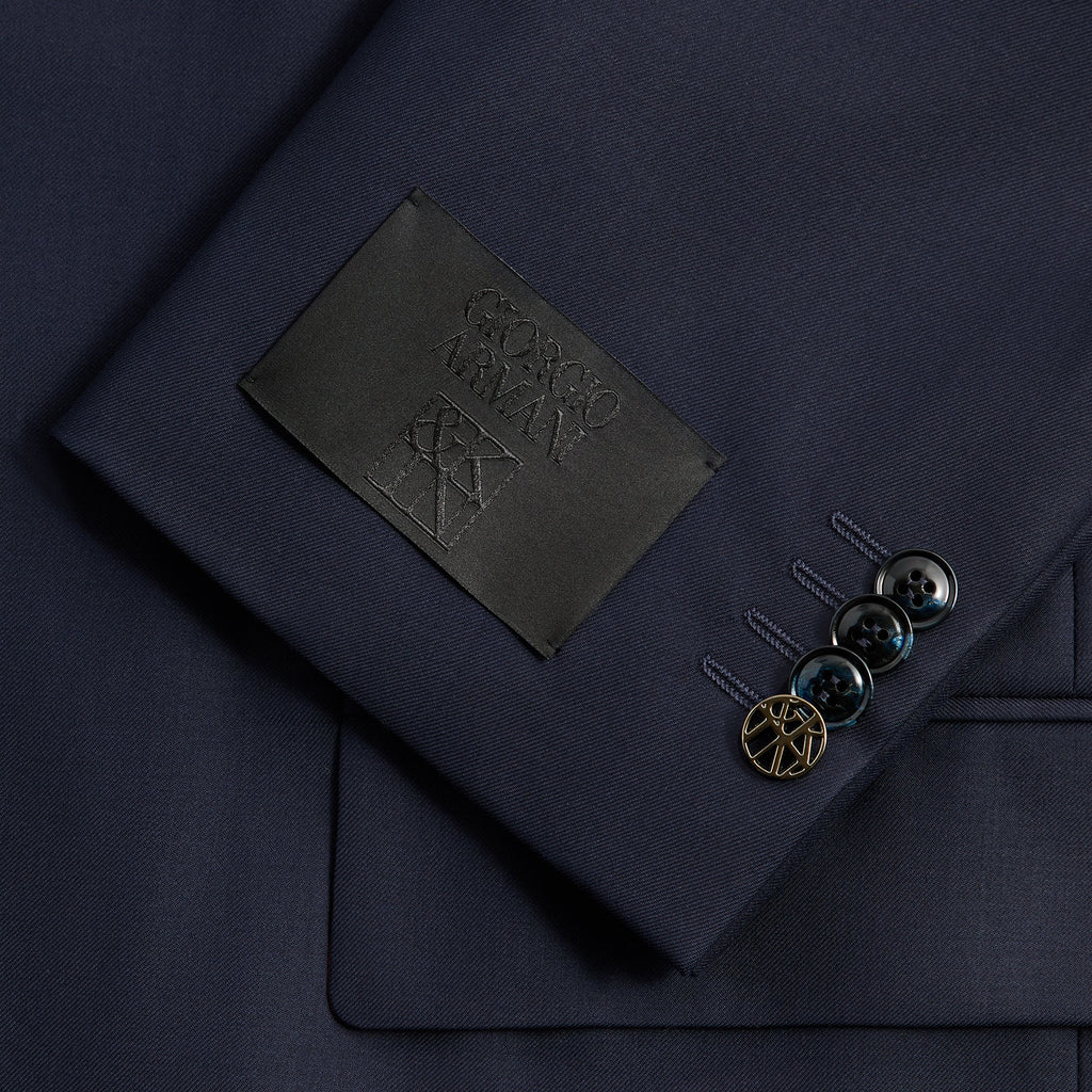 Giorgio Armani & Kith &Kin Cropped Collarless Jacket - Blue / Navy
