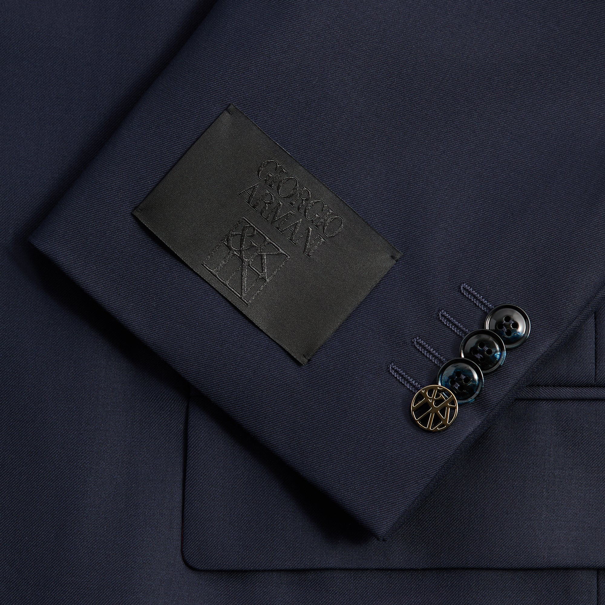 Giorgio Armani & Kith &Kin Cropped Collarless Jacket - Blue / Navy
