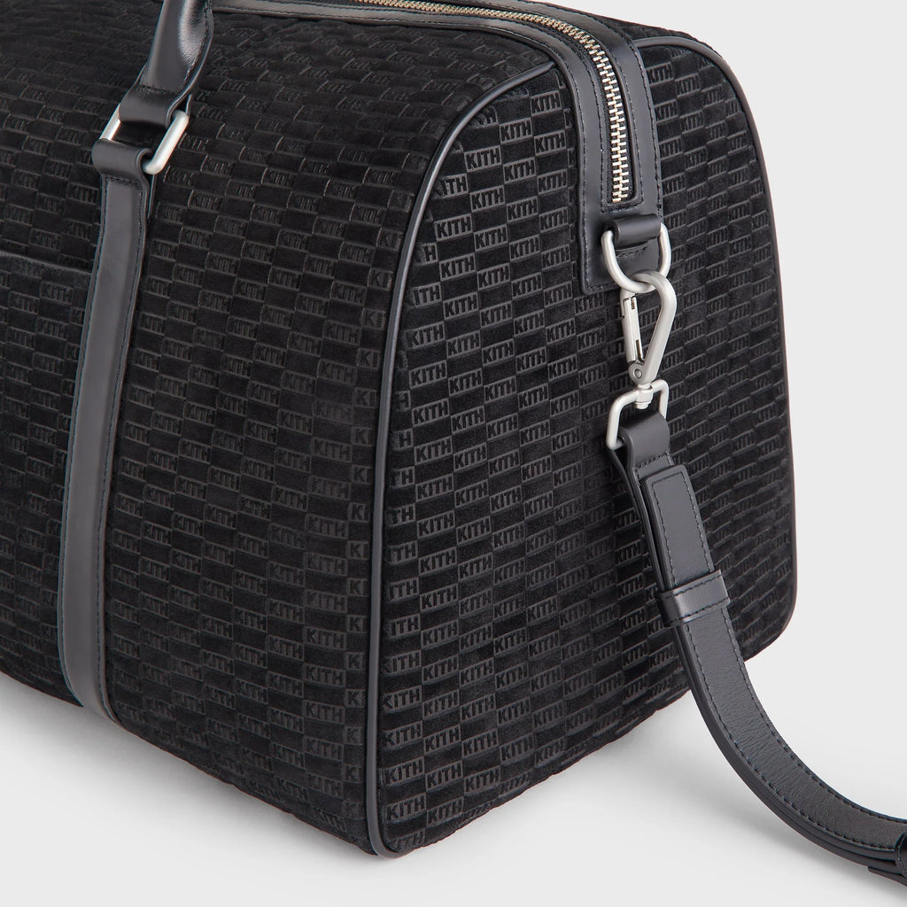 Kith Monogram Suede Traveler K40 Bag - Black