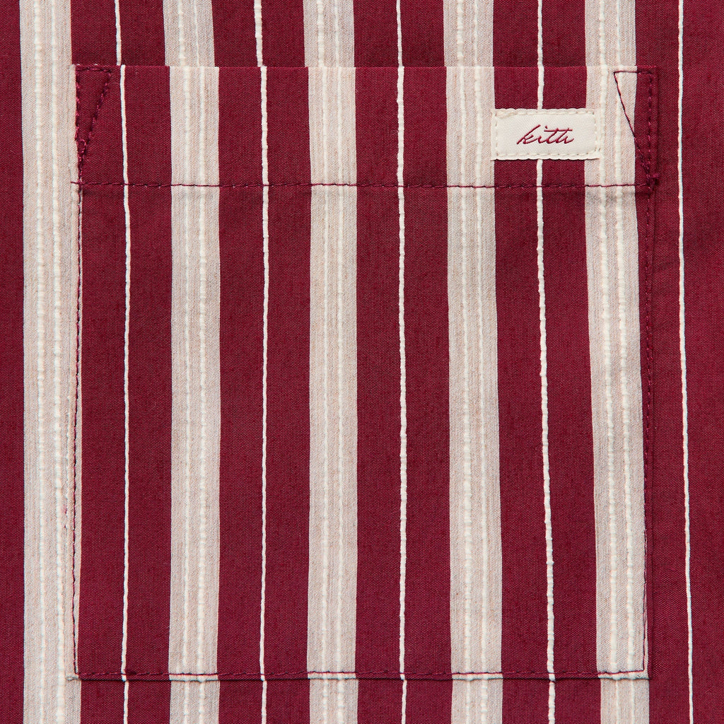 Kith Barre Stripe Thompson Camp Collar Shirt - Plum