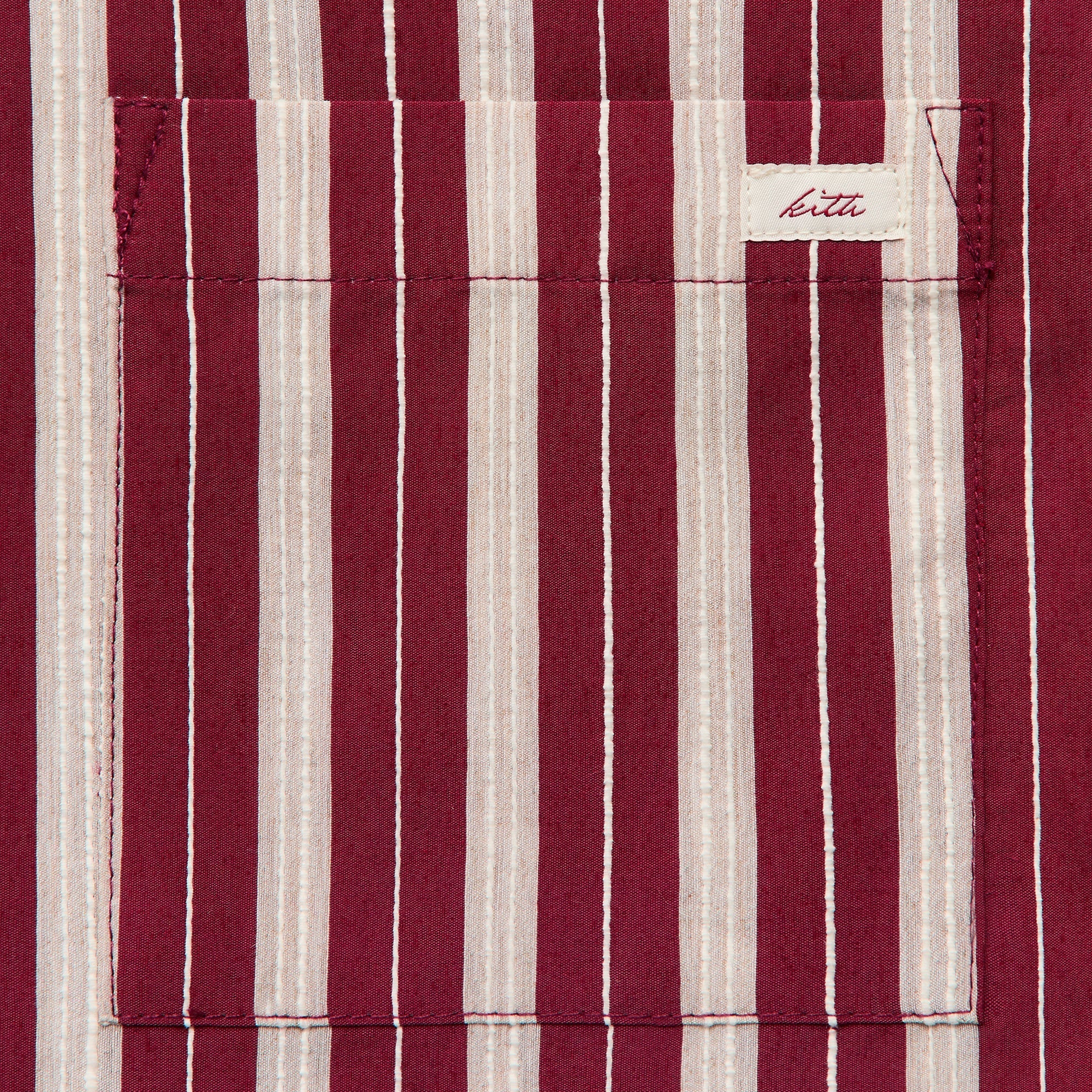 Kith Barre Stripe Thompson Camp Collar Shirt - Plum