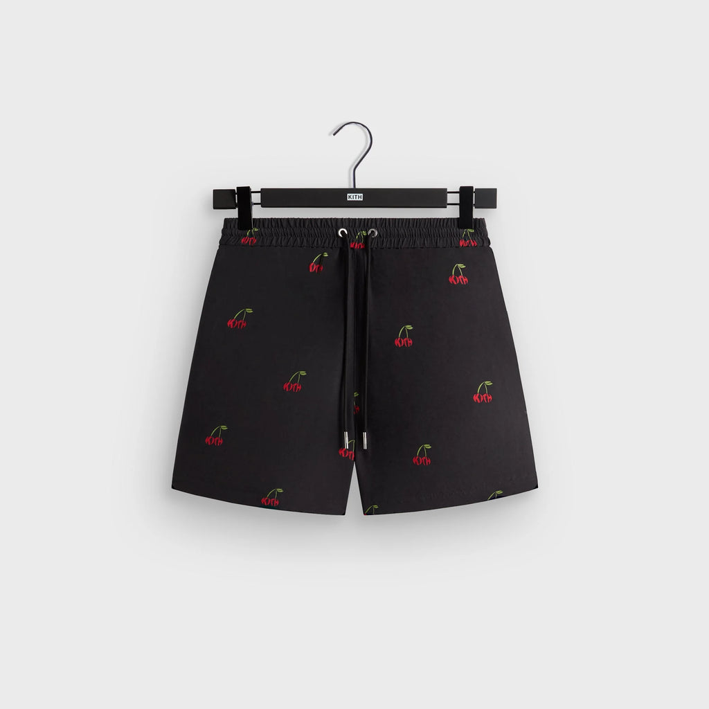 Kith Printed Cherry Cupro Linen Active Short - Black