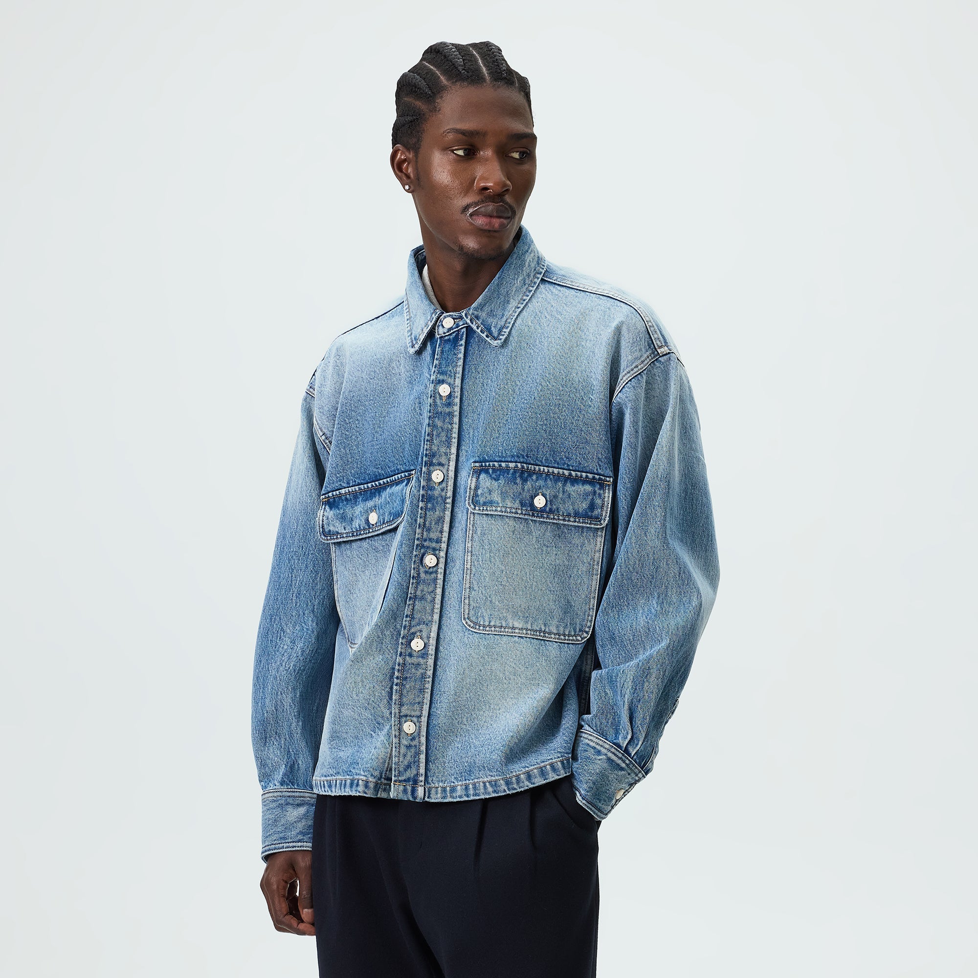 Kith Henson Denim Shirt - Mid Indigo