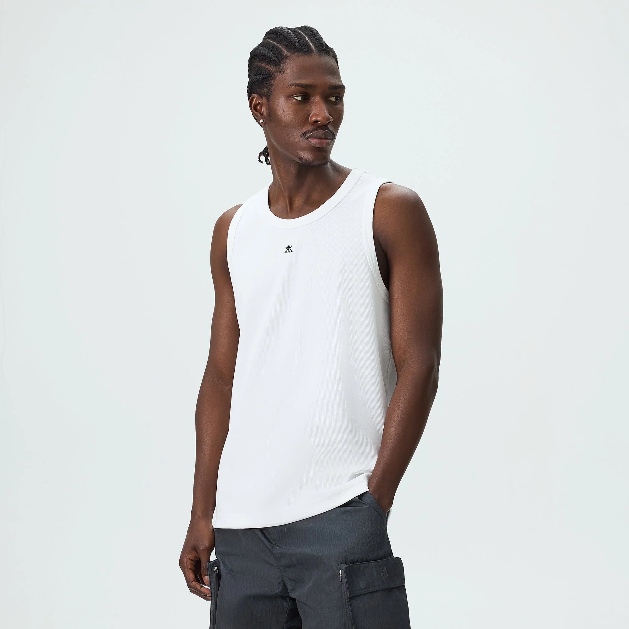 Kith Crest Ribbed Tank - White