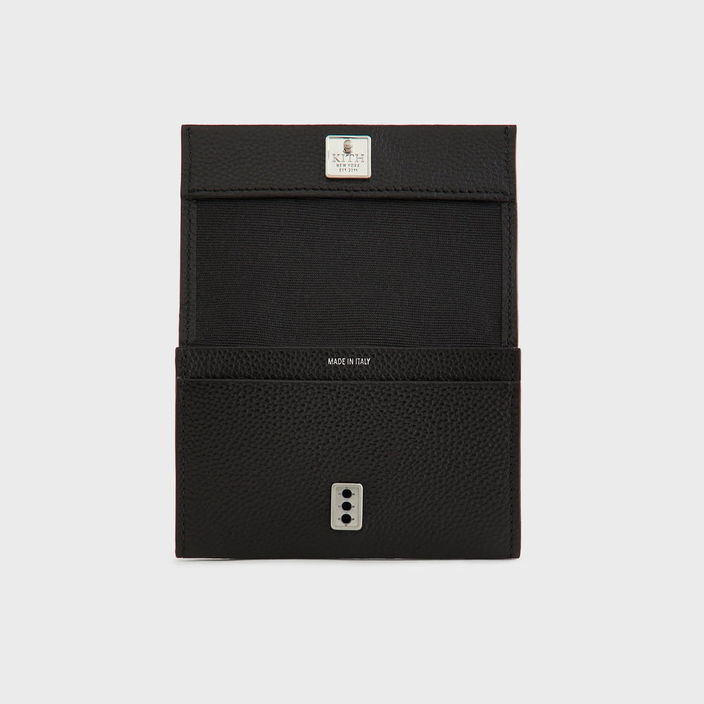 Kith Tumbled Leather Card Holder - Black