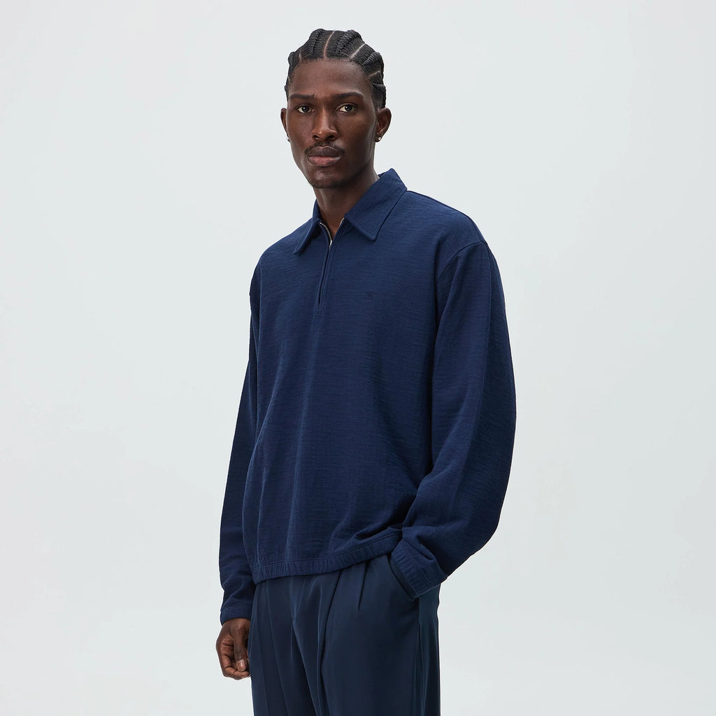 Kith Double Face Jersey Jace Polo - Nocturnal