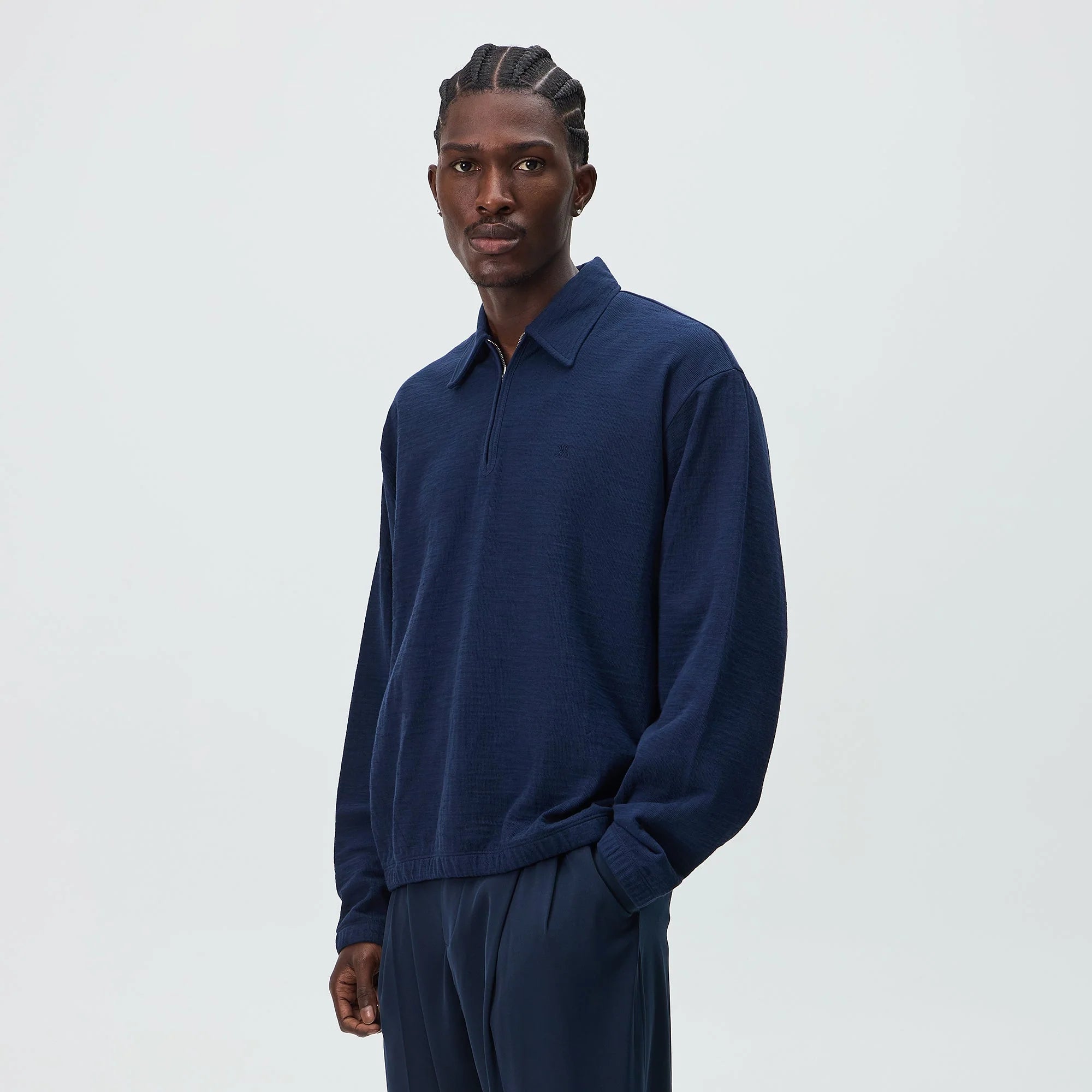 Kith Double Face Jersey Jace Polo - Nocturnal