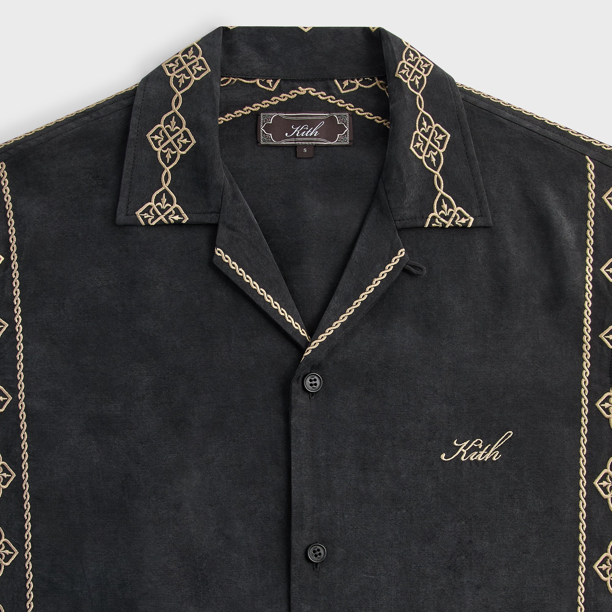 Kith Cupro Linen Thompson Camp Collar Shirt - Black