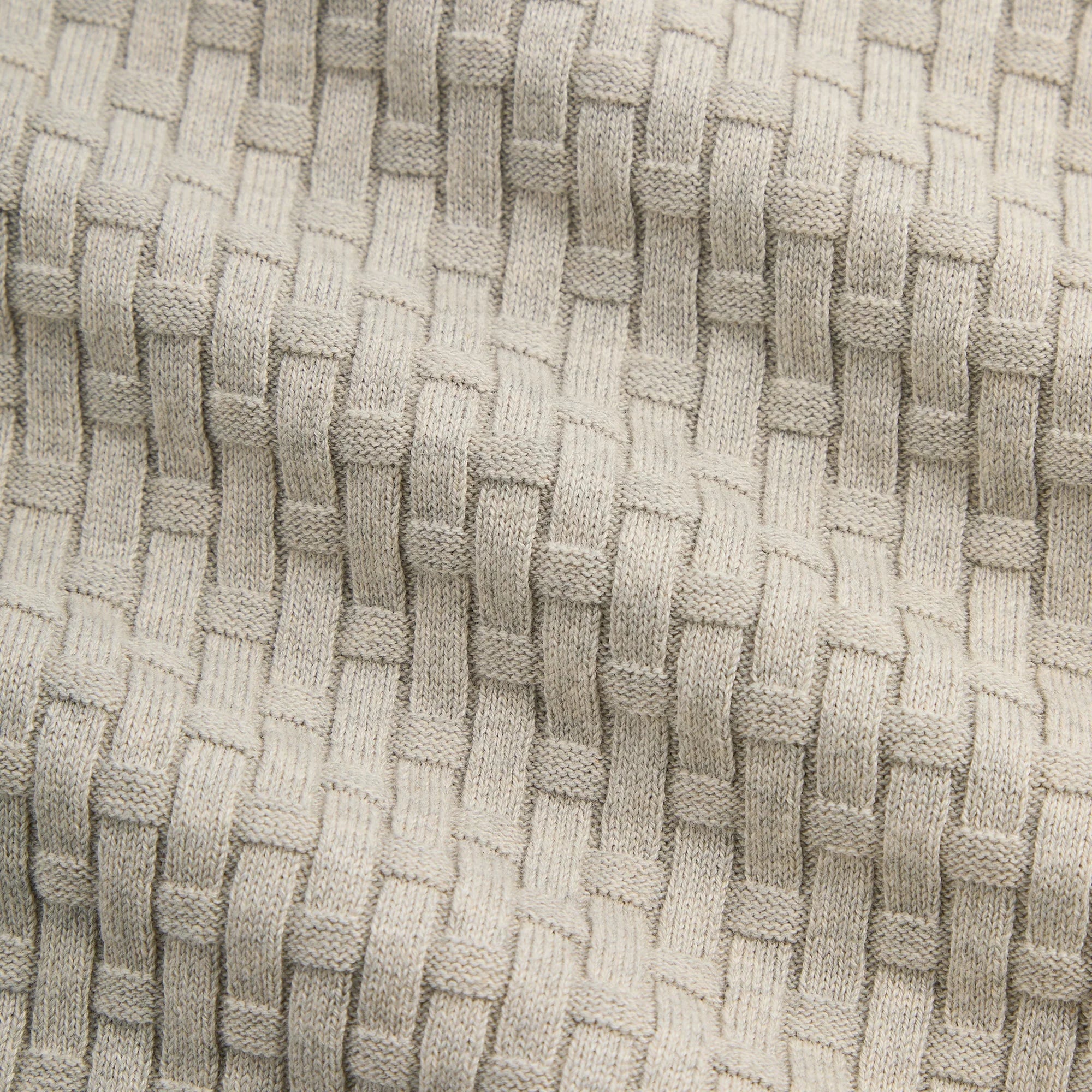 Kith Basket Weave Tilden Polo - Light Heather Grey