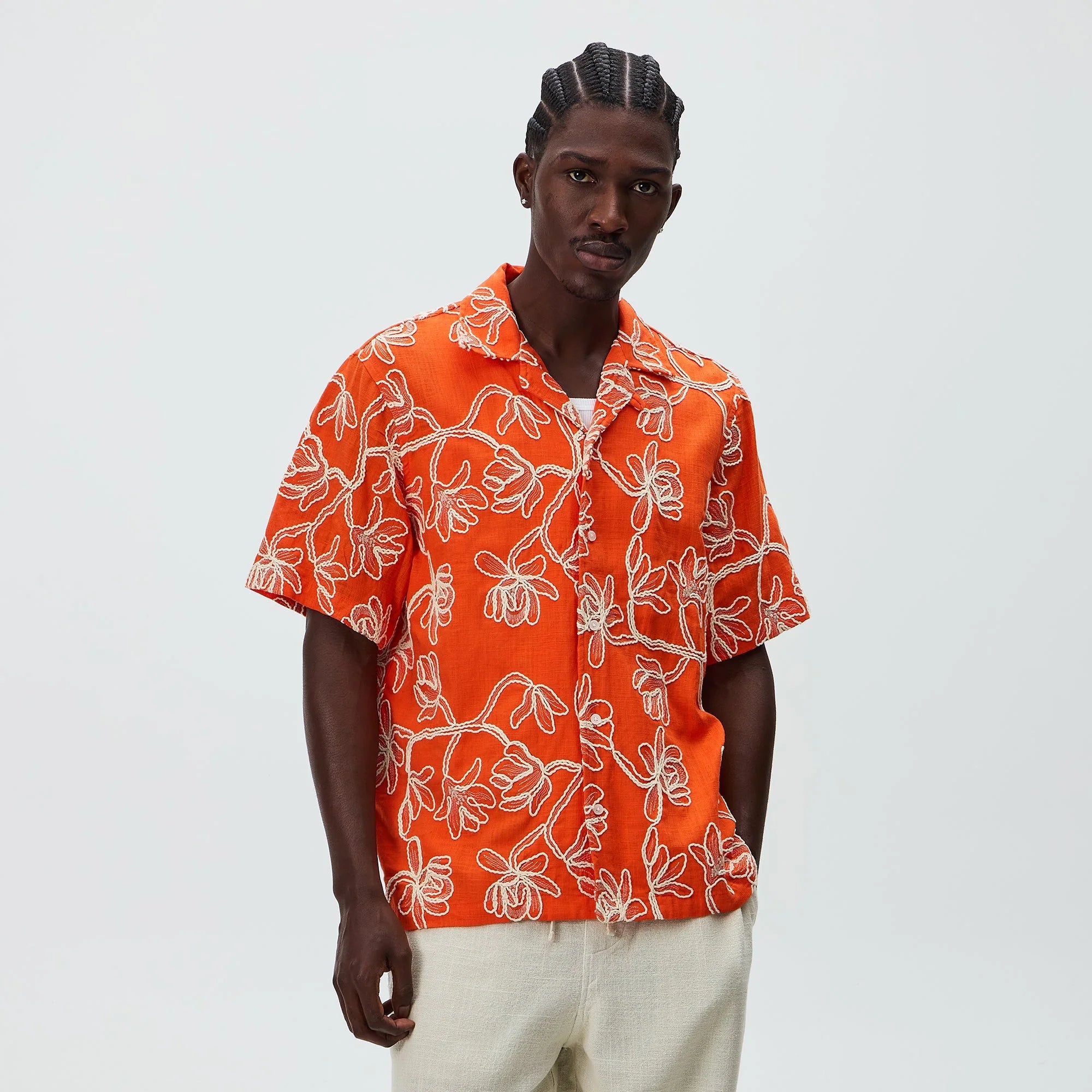Kith Corded Floral Thompson Camp Collar Shirt - Inferno