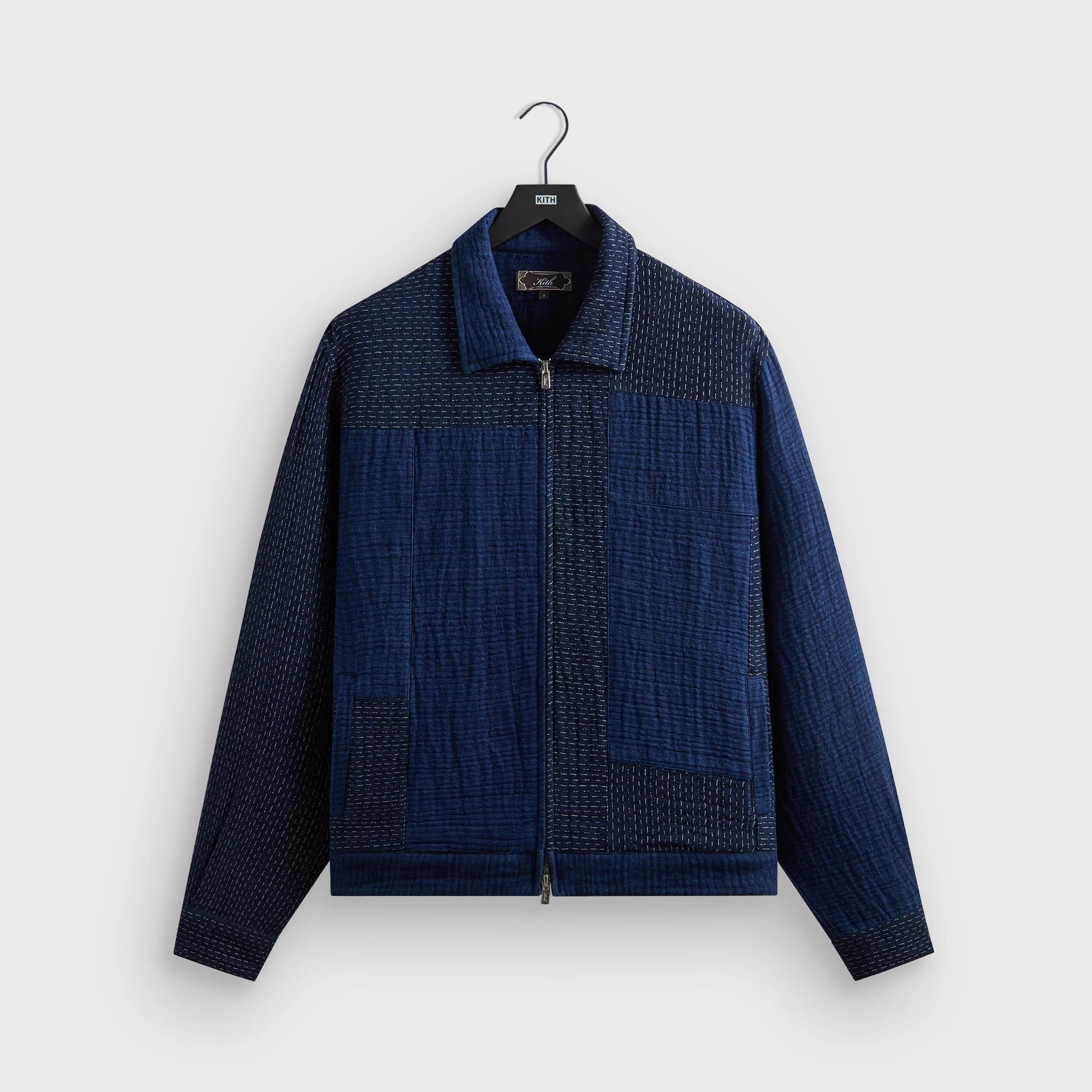 Kith Stitched Patchwork Connor Blouson Jacket - Dark Indigo