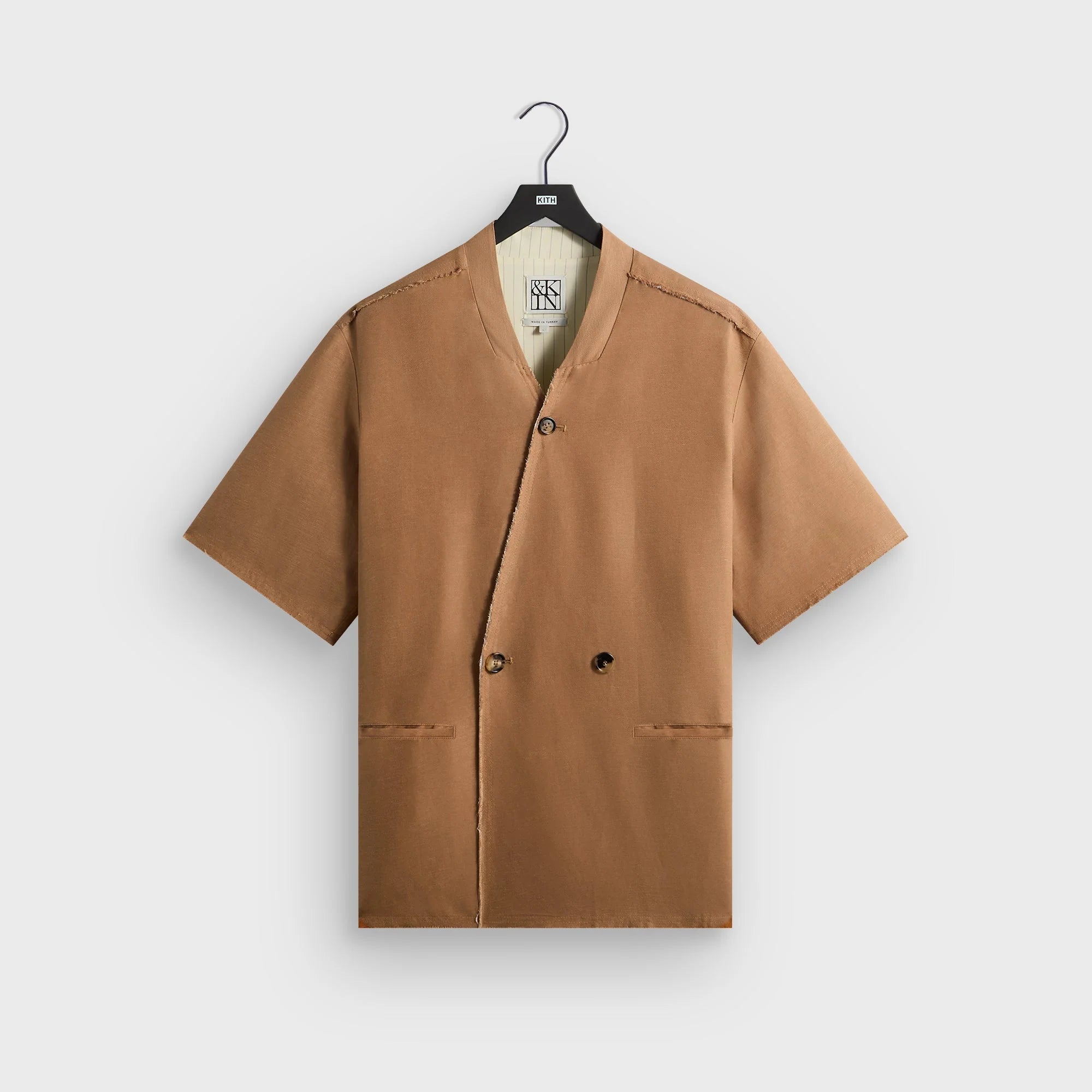 &Kin Linen Viscose Twill Mathis Shirt - Strand