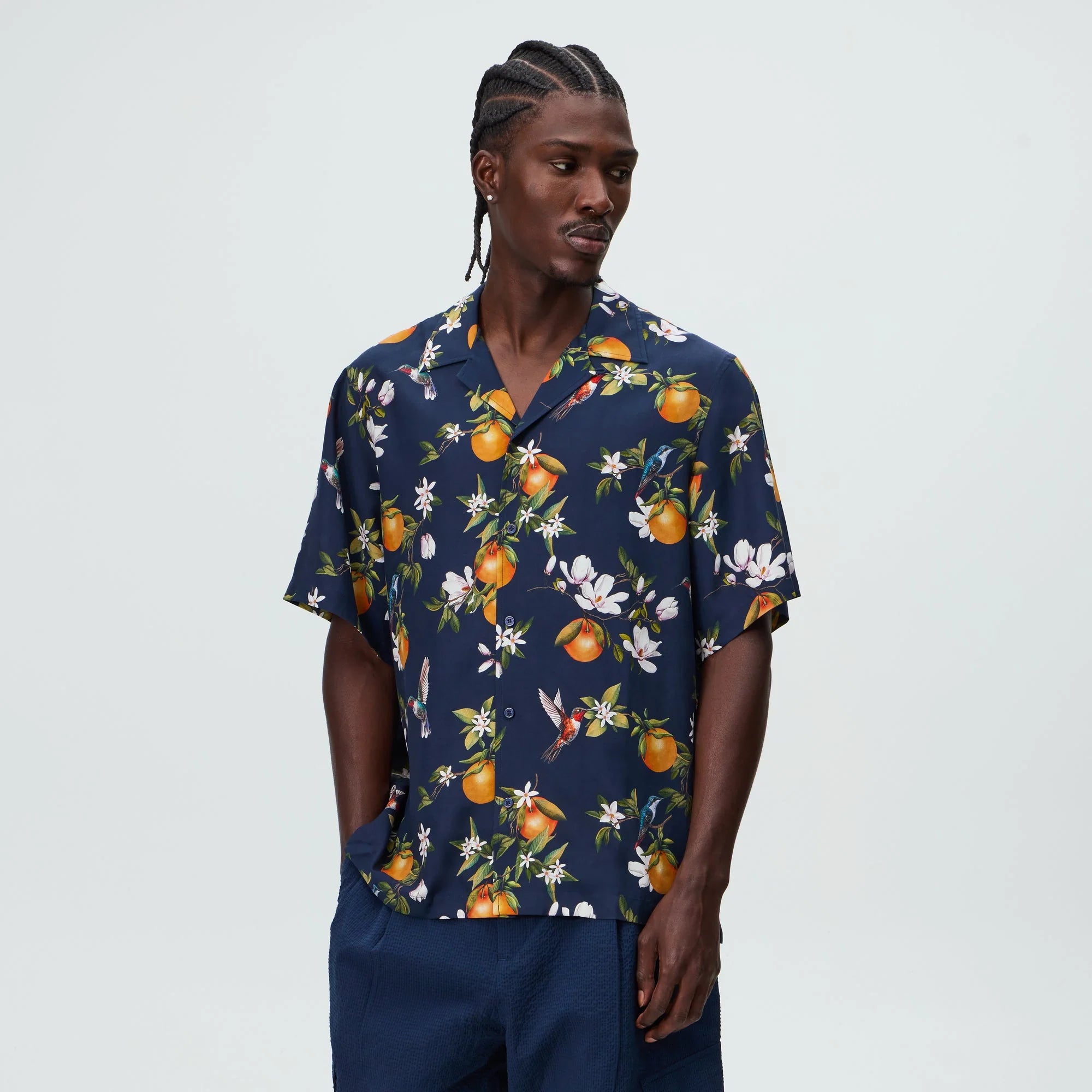 &Kin Citrus Garden Thompson Camp Collar Shirt - Nocturnal