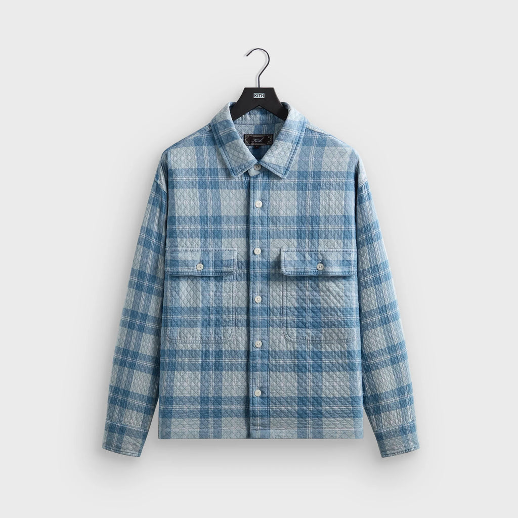 Kith Washed Indigo Plaid Henson Shirt - Light Indigo