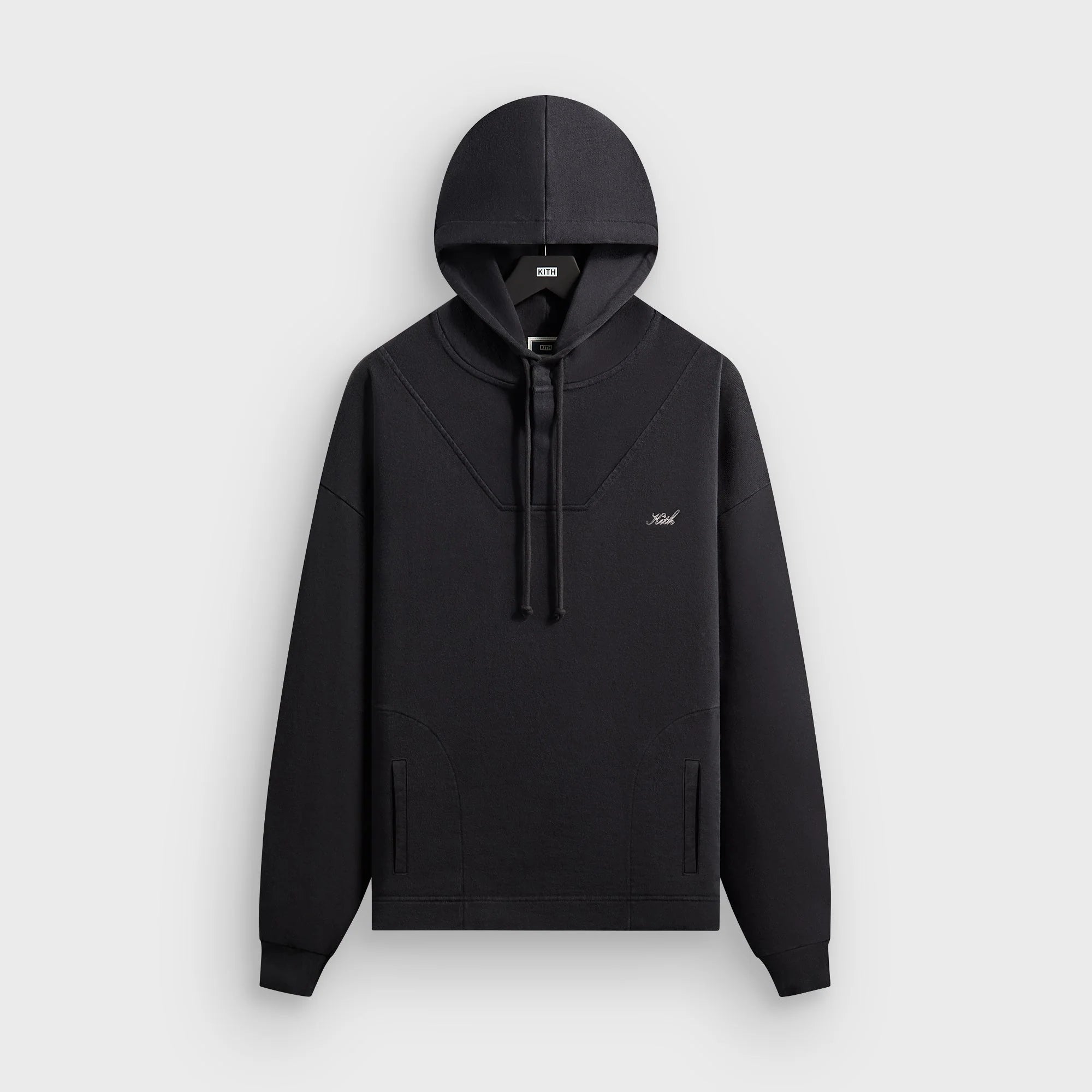 Kith Rib Neck Cropped Camden Hoodie - Black