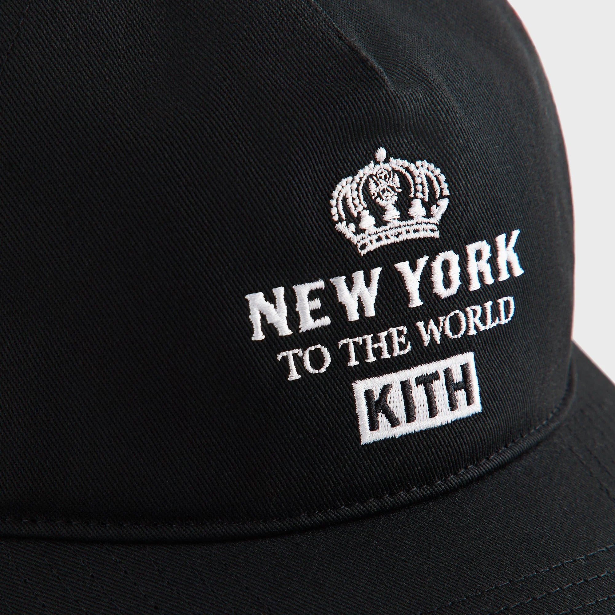 Kith New York To The World Relaxed Twill Nolan Trucker Hat - Black