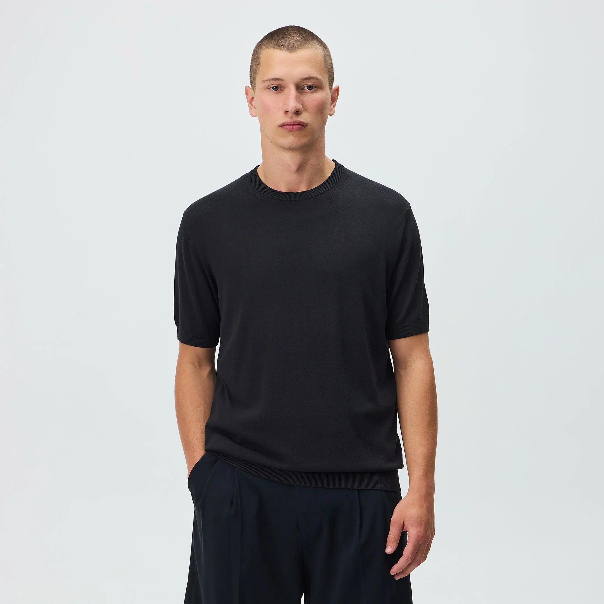 Kith Super Fine Viscose Knit Carrington Tee - Black