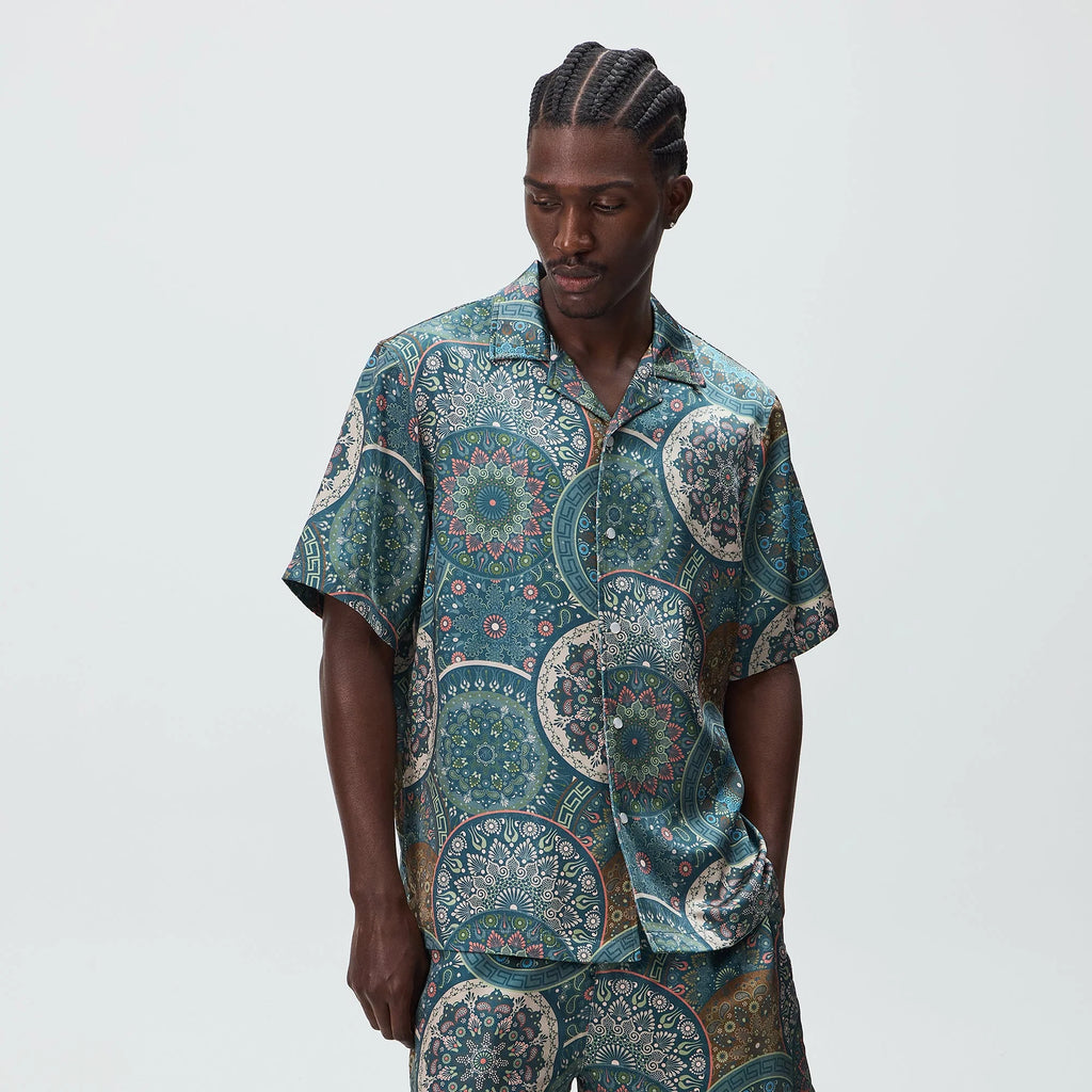 Kith Mosaic Mandala Thompson Camp Collar Shirt - Stadium