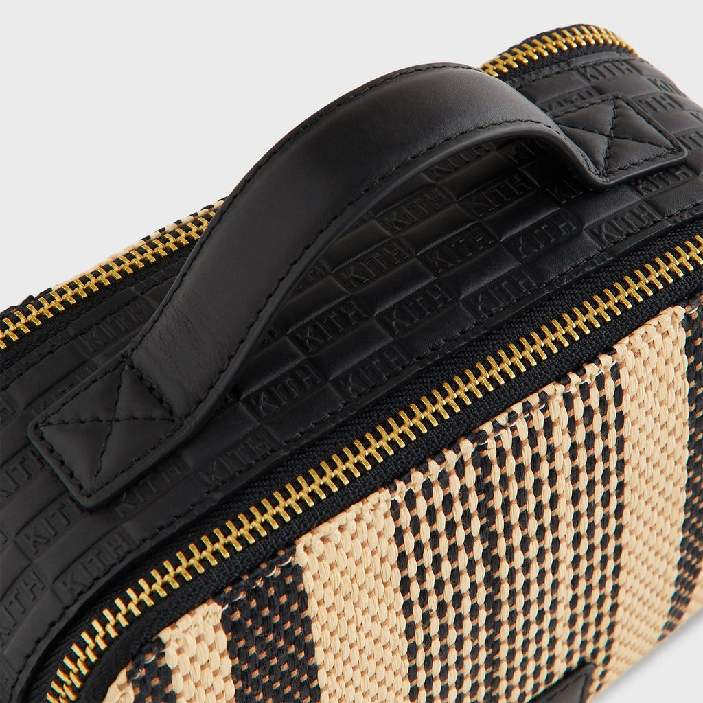Kith Striped Raffia Double Zip Crossbody - Radiant