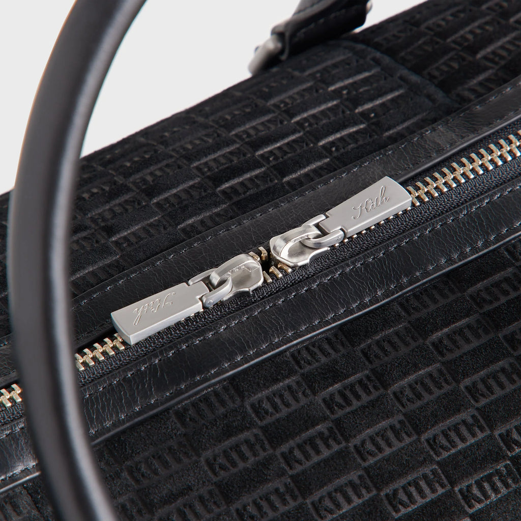 Kith Monogram Suede Traveler K40 Bag - Black