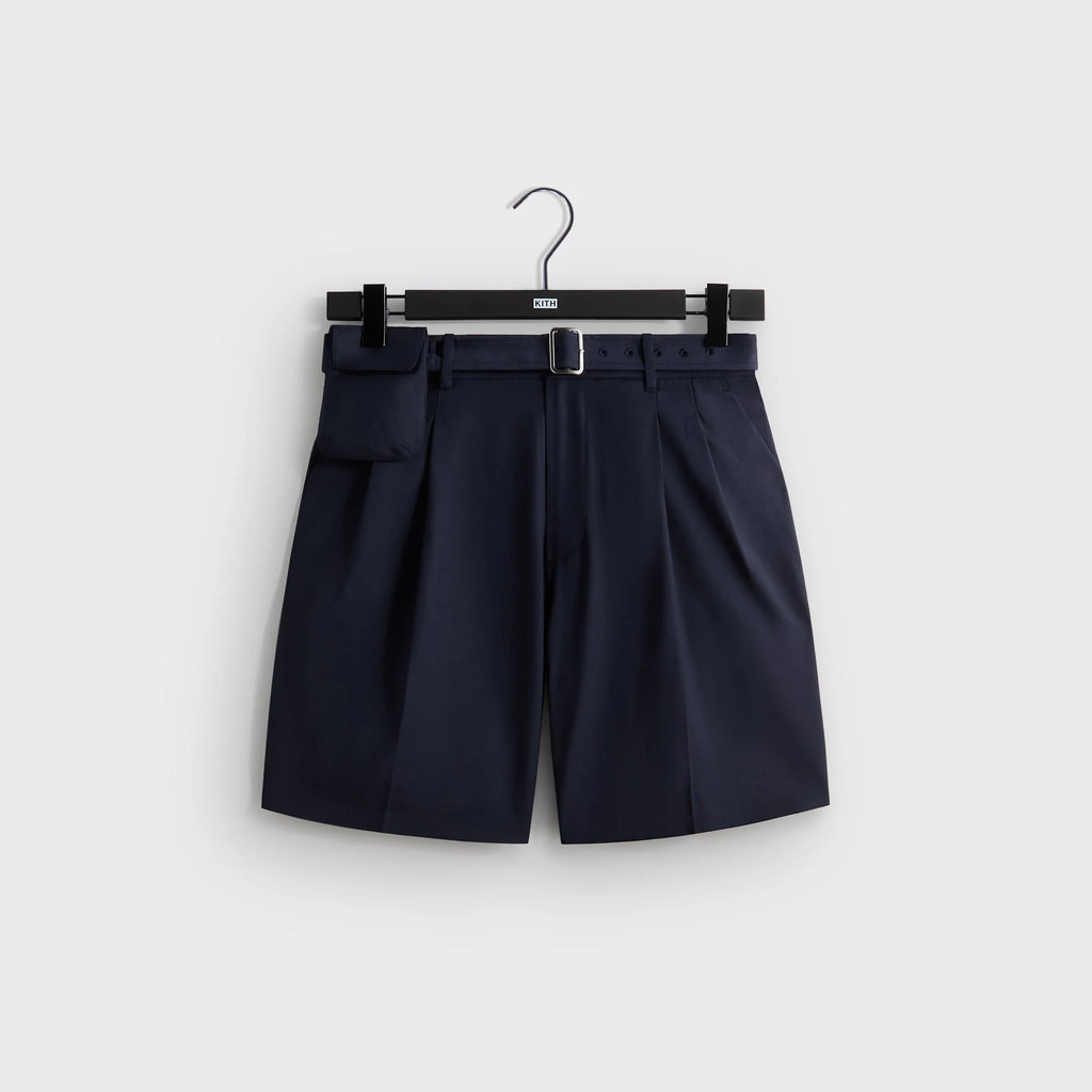 &Kin Tropical Wool Emrys Pleated Short - Nocturnal