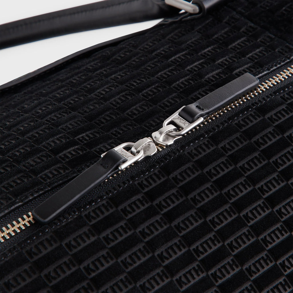 Kith Monogram Suede Traveler K55 Bag - Black