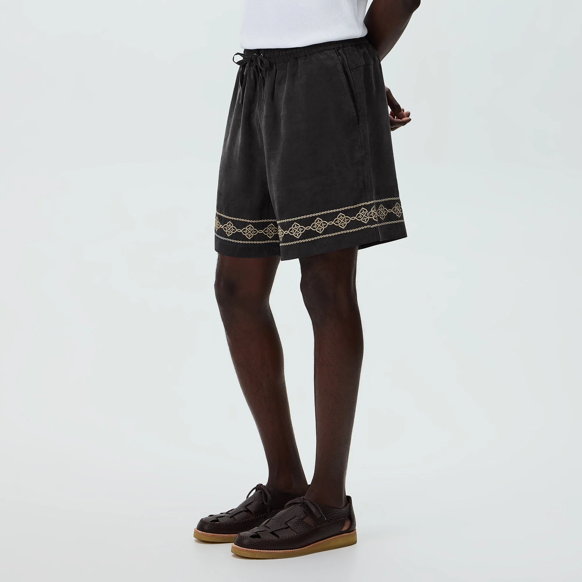 Kith Cupro Linen Cedar Short - Black