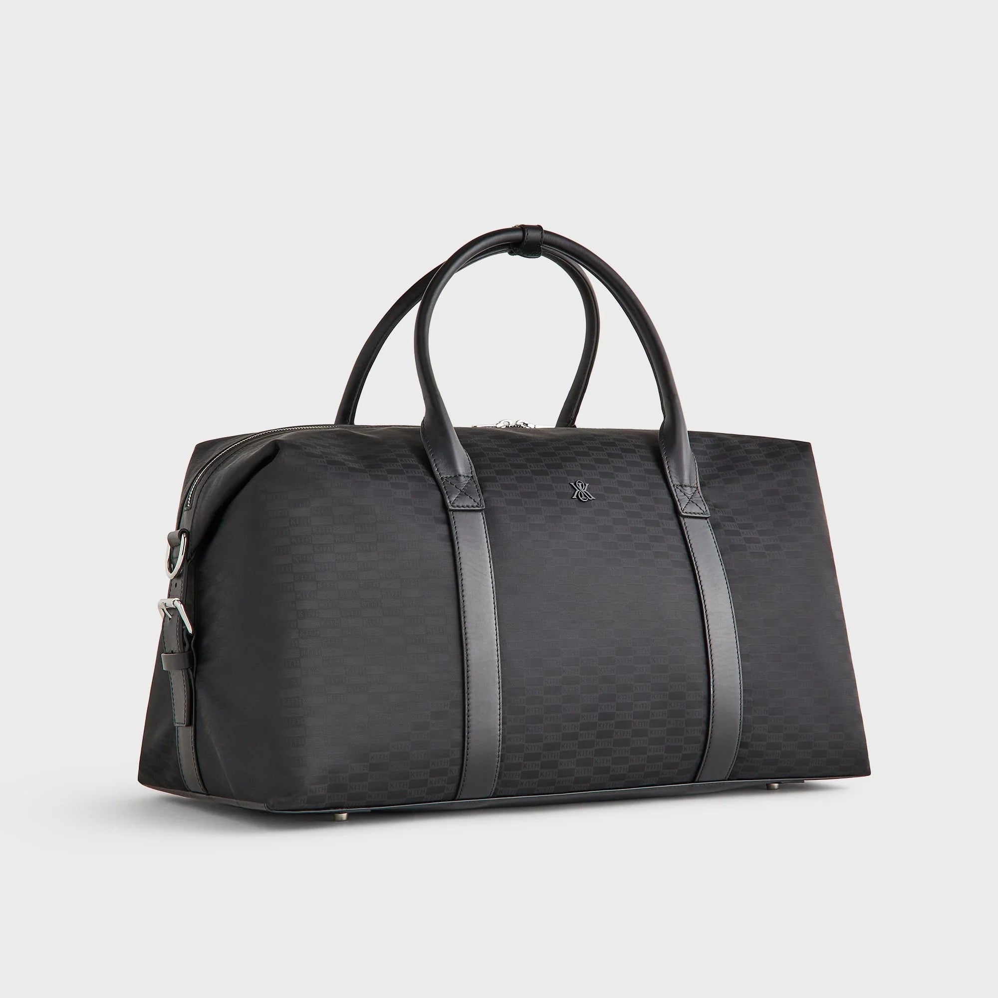 Kith Monogram Nylon Leather Duffle Bag - Black