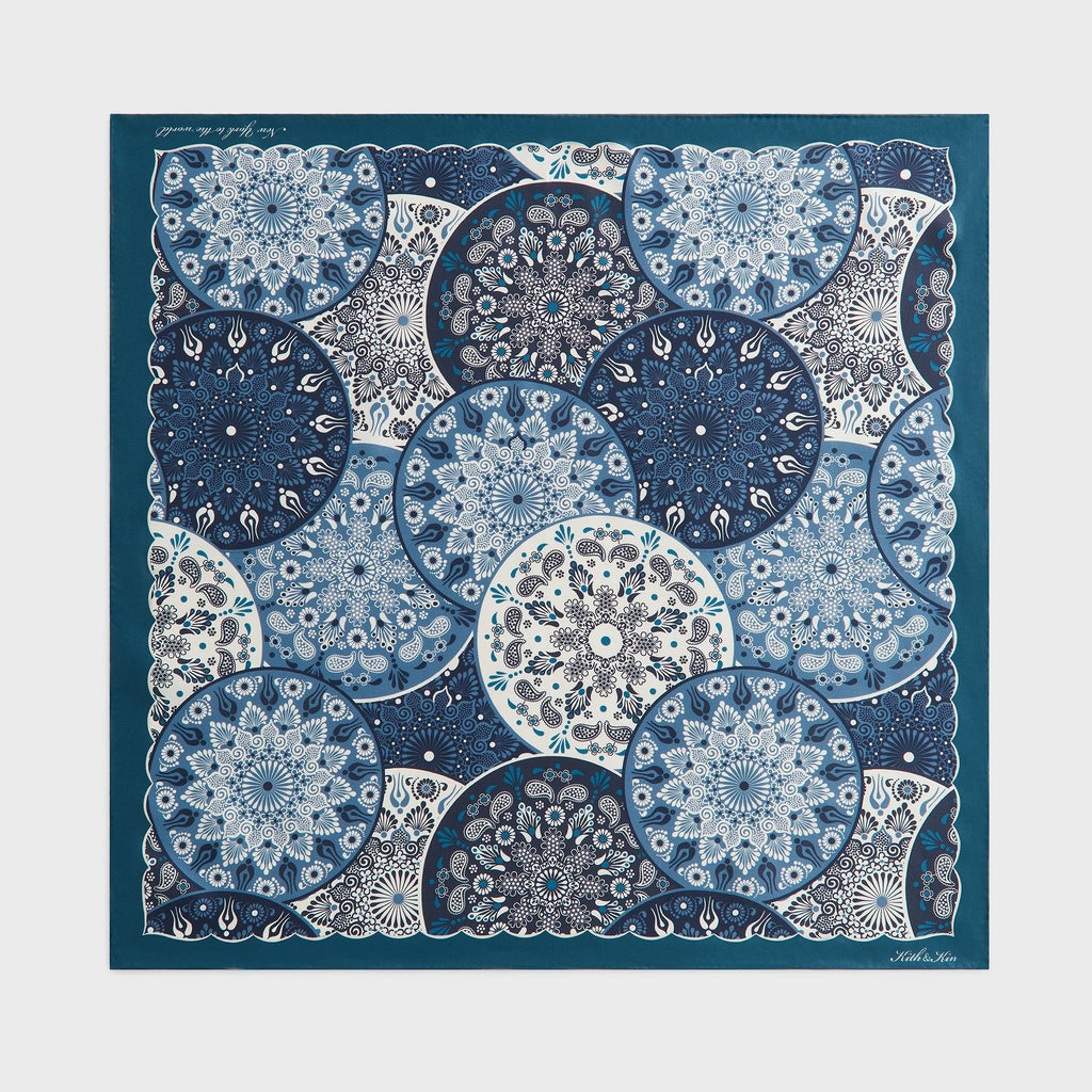 Kith Printed Mandala Silk Scarf - Novel
