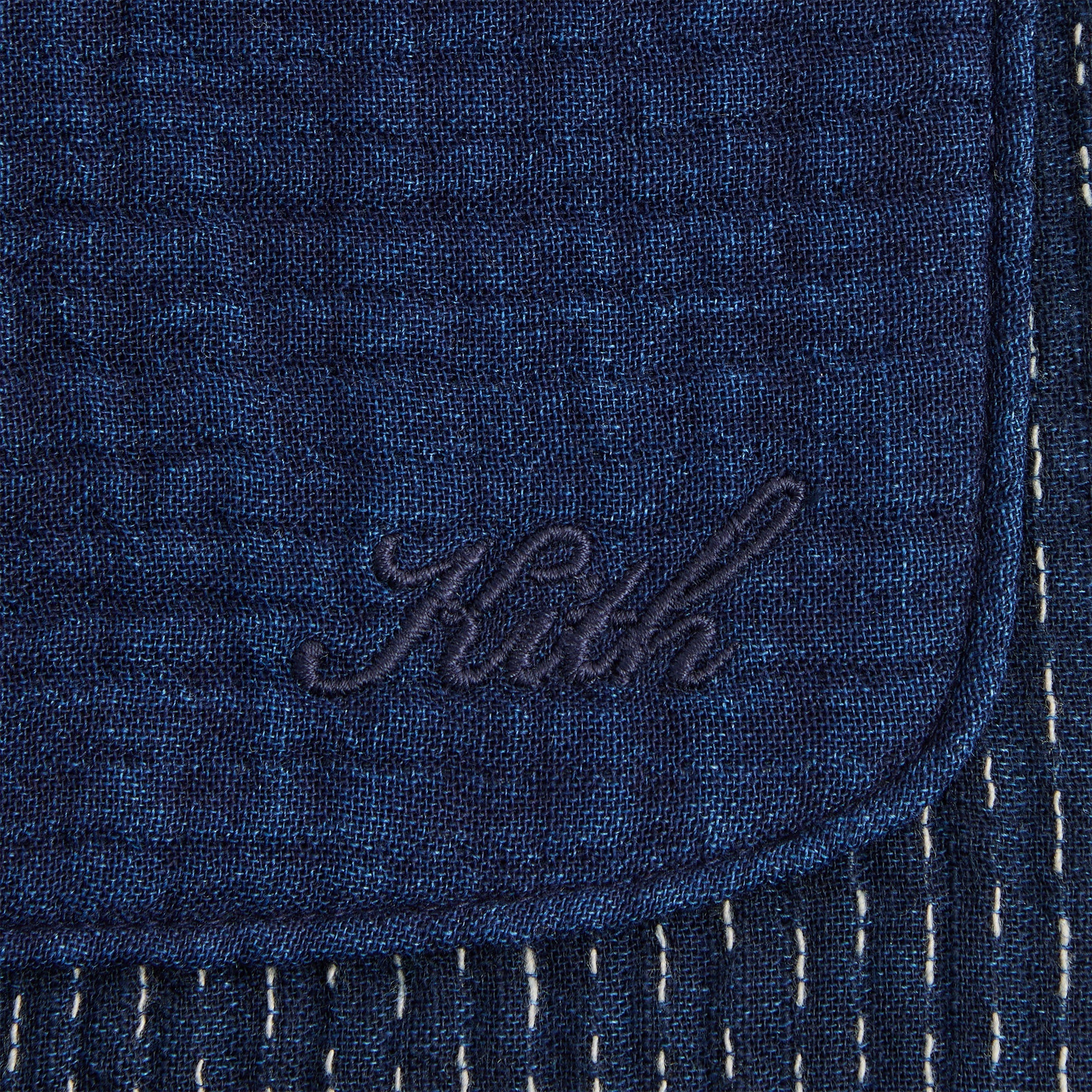 Kith Stitched Patchwork Boxy Collared Overshirt - Mid Indigo