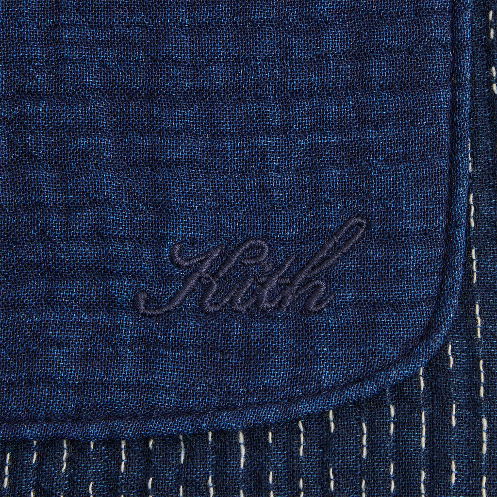 Kith Stitched Patchwork Boxy Collared Overshirt - Mid Indigo