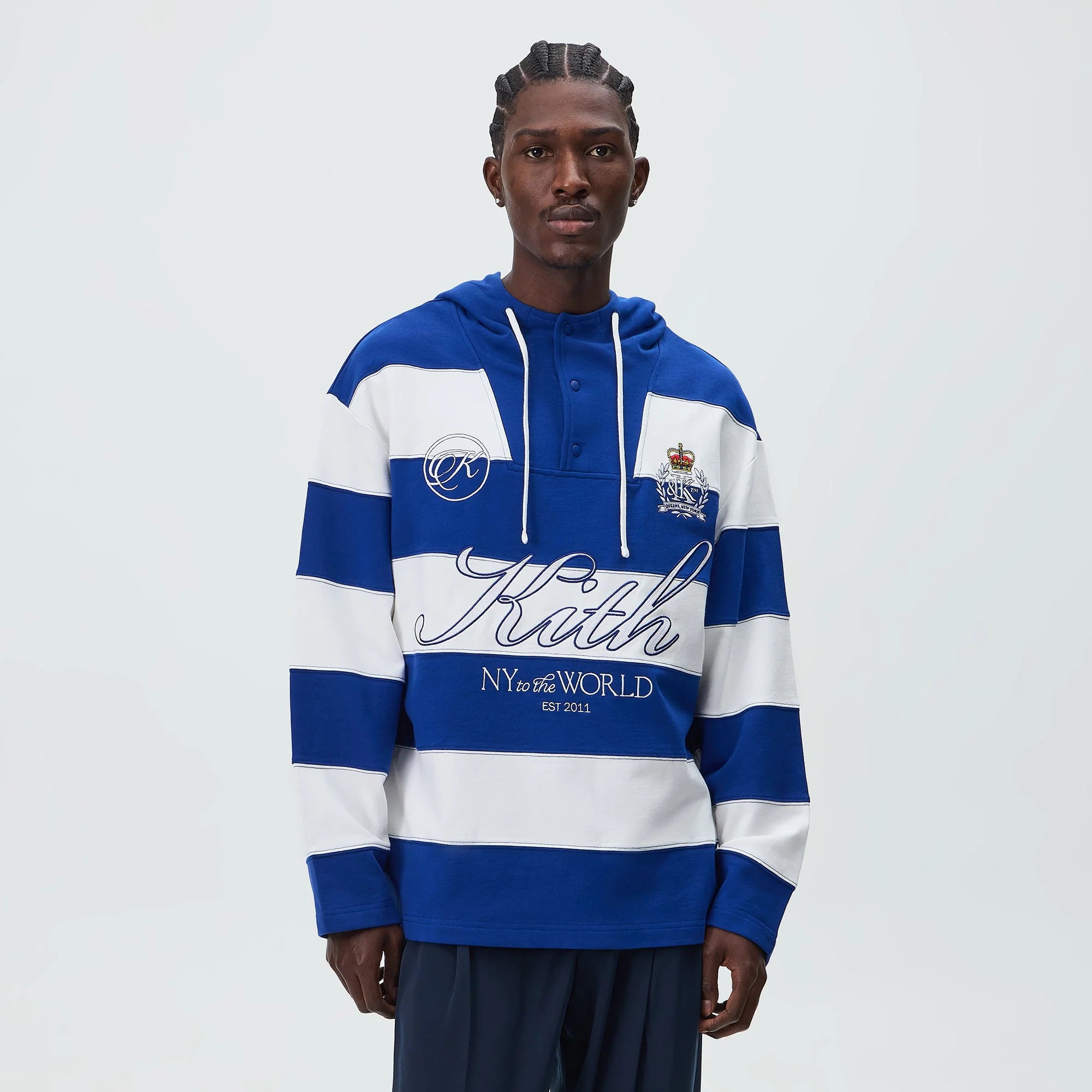 Kith Compact Fleece Striped Caleb Anorak Hoodie - Layer