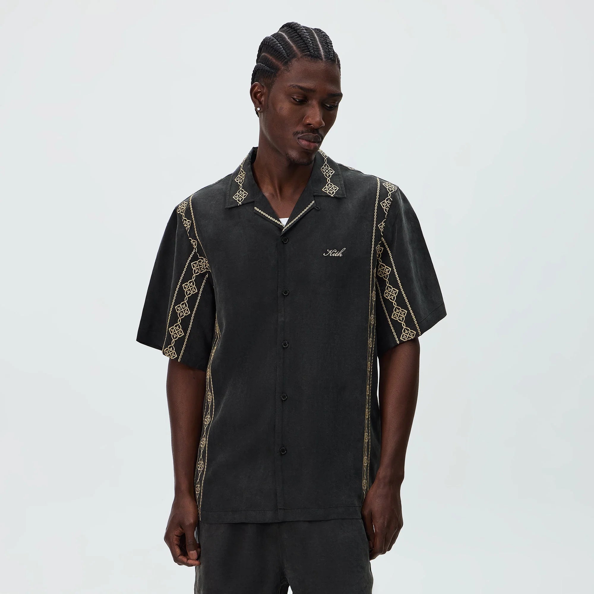 Kith Cupro Linen Thompson Camp Collar Shirt - Black