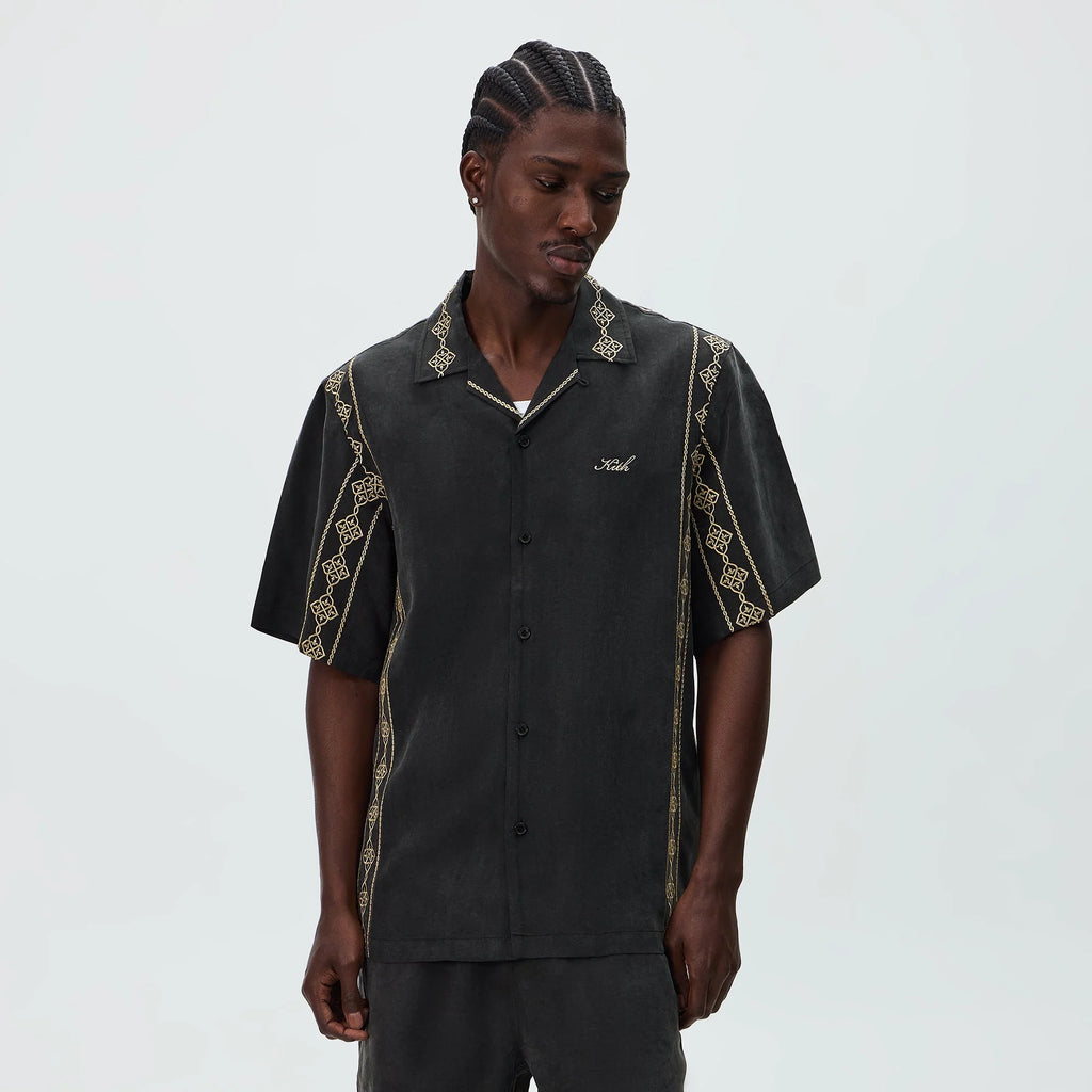 Kith Cupro Linen Thompson Camp Collar Shirt - Black
