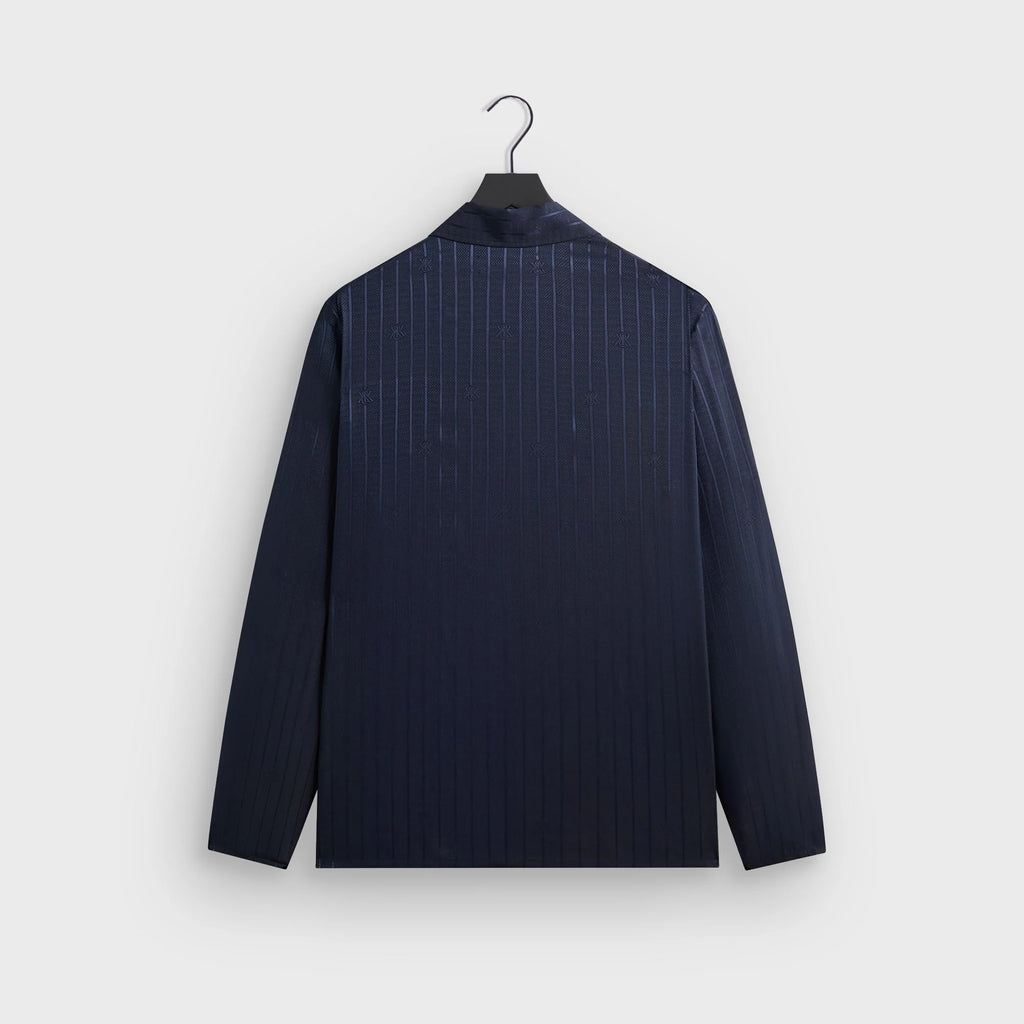 Kith Crest Logo Long Sleeve Boxy Collared Overshirt - Nocturnal